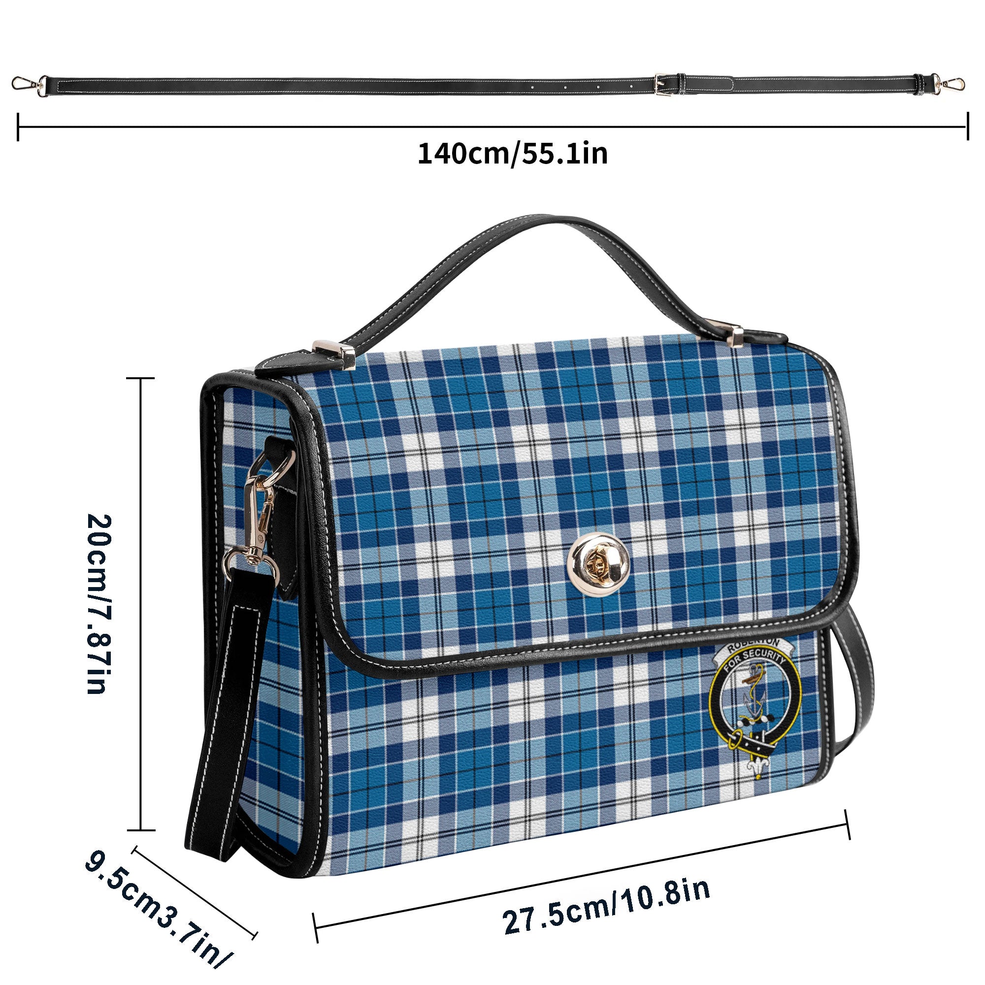 Roberton Tartan Crest Satchel Bag