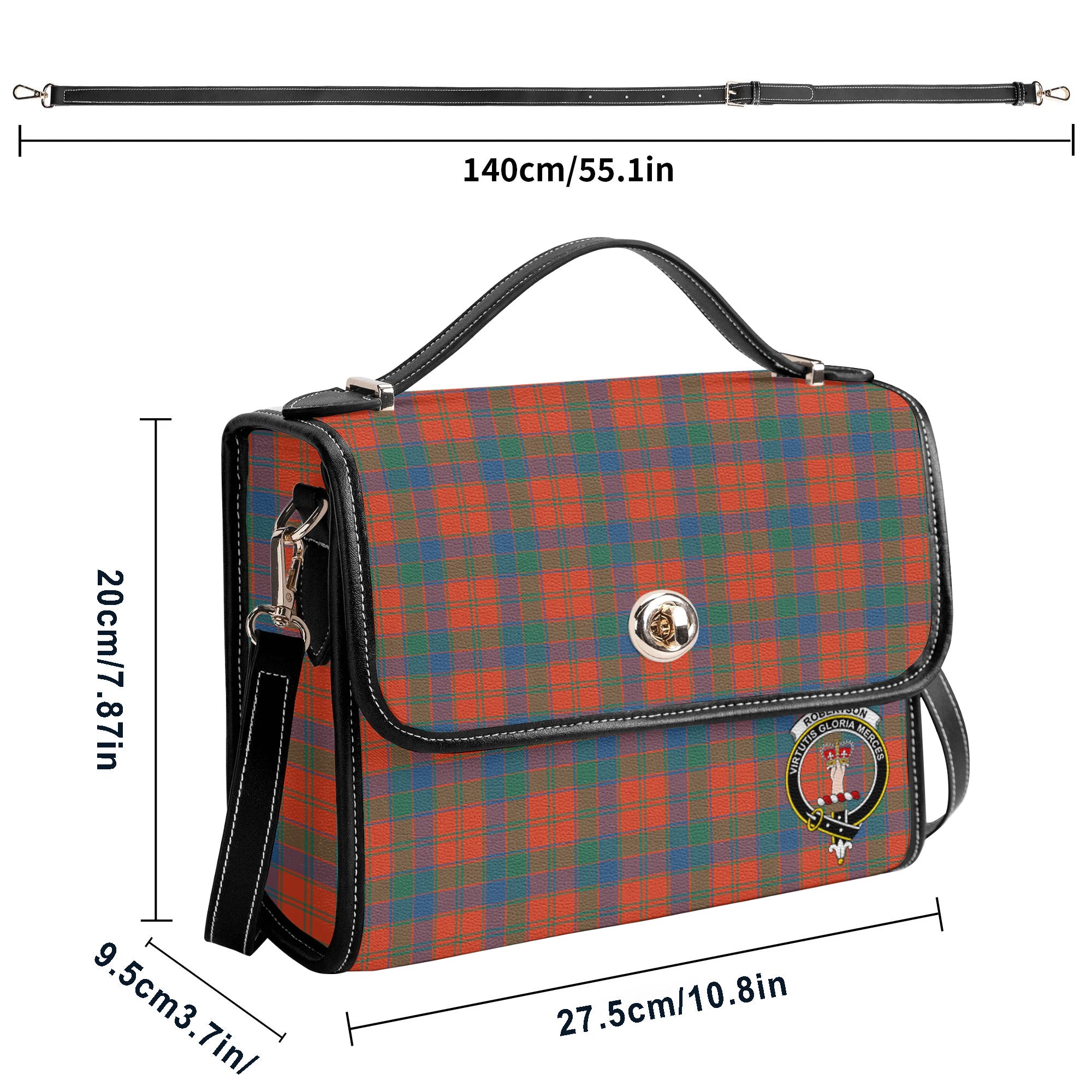 Robertson Ancient Tartan Crest Satchel Bag