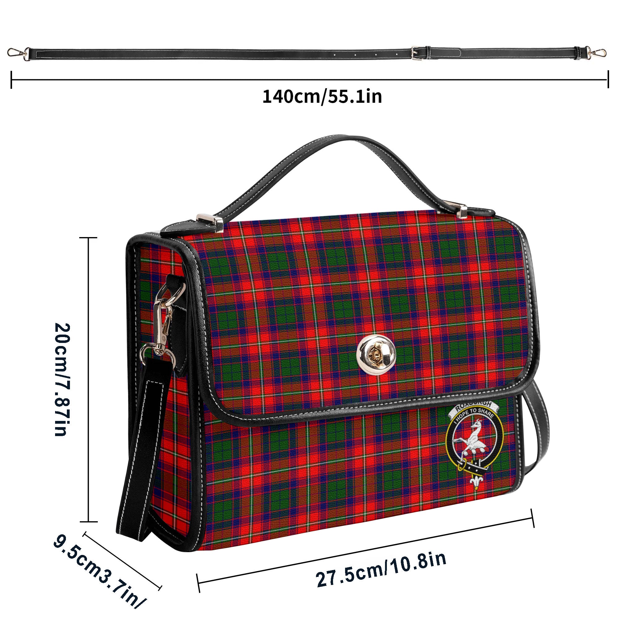 Roxburgh District Tartan Crest Satchel Bag