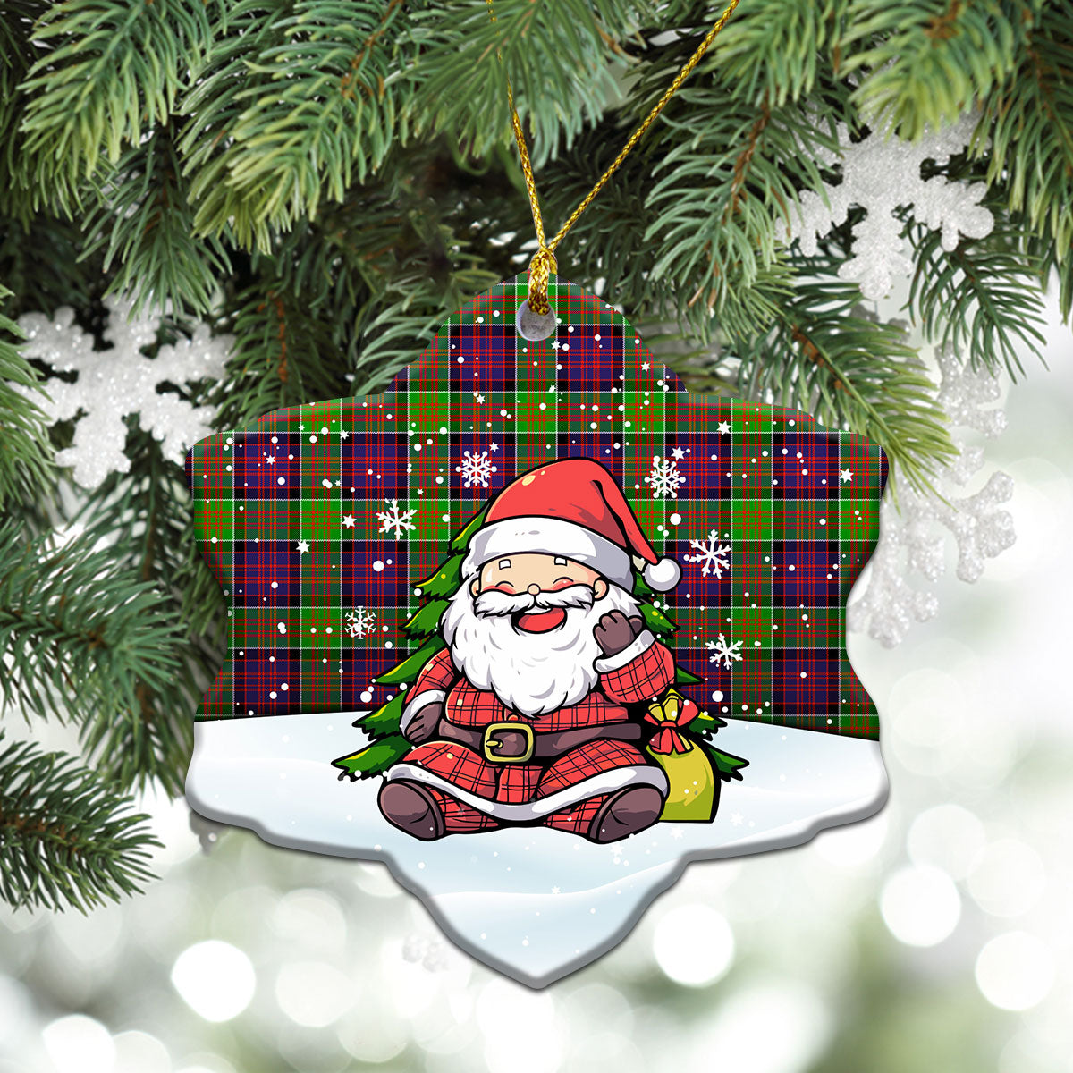 MacDonald (Clan Ranald) Tartan Christmas Ceramic Ornament - Scottish Santa Style