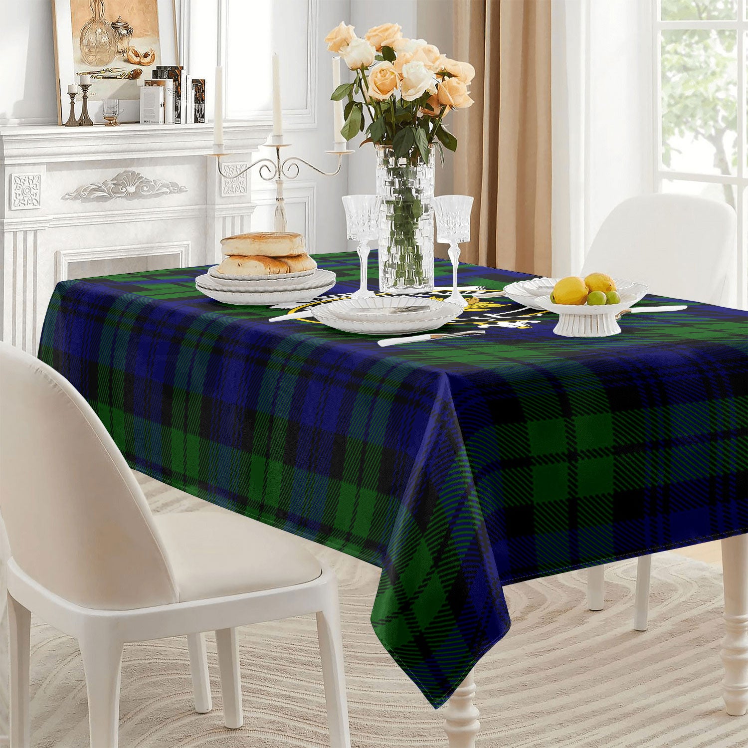 Campbell Modern Tartan Crest Tablecloth