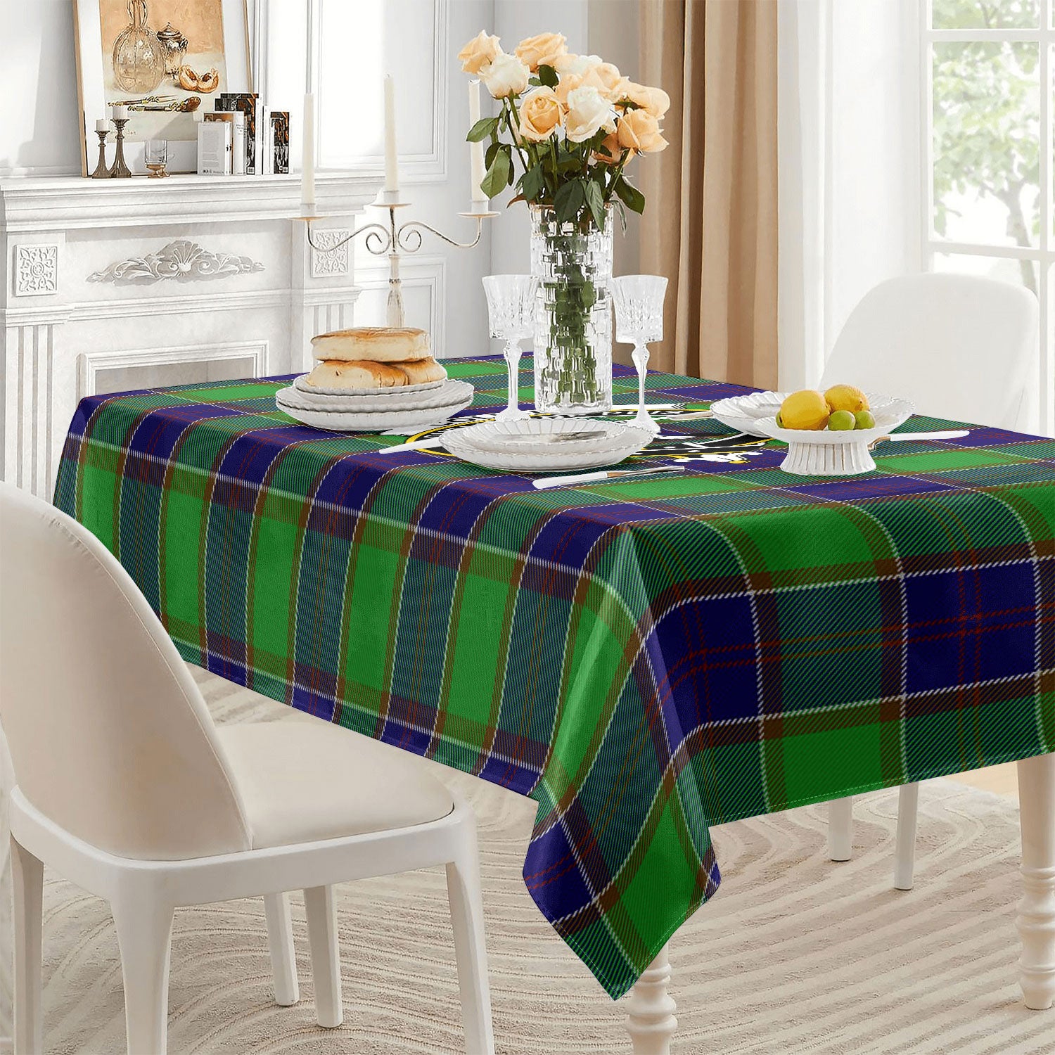 Colville Tartan Crest Tablecloth