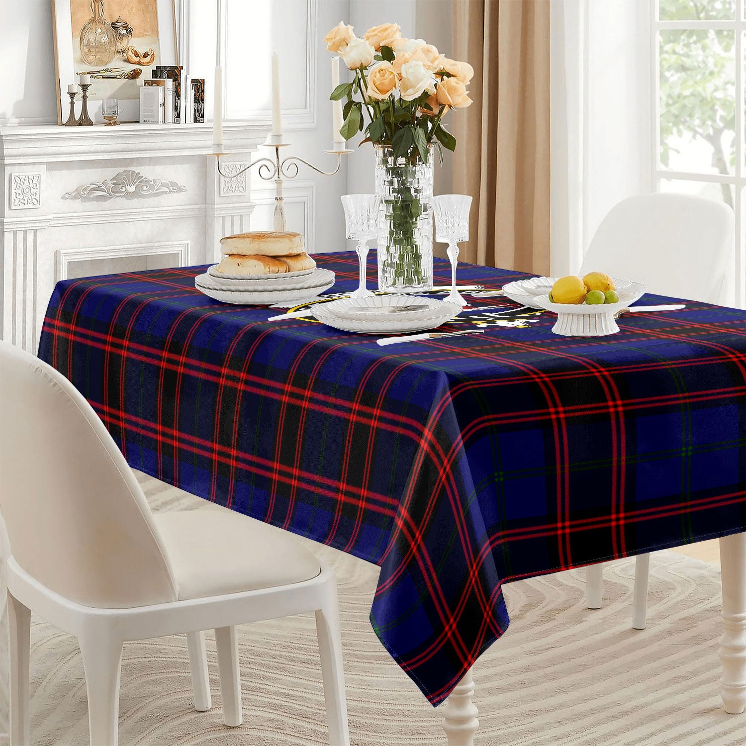 Home Modern Tartan Crest Tablecloth