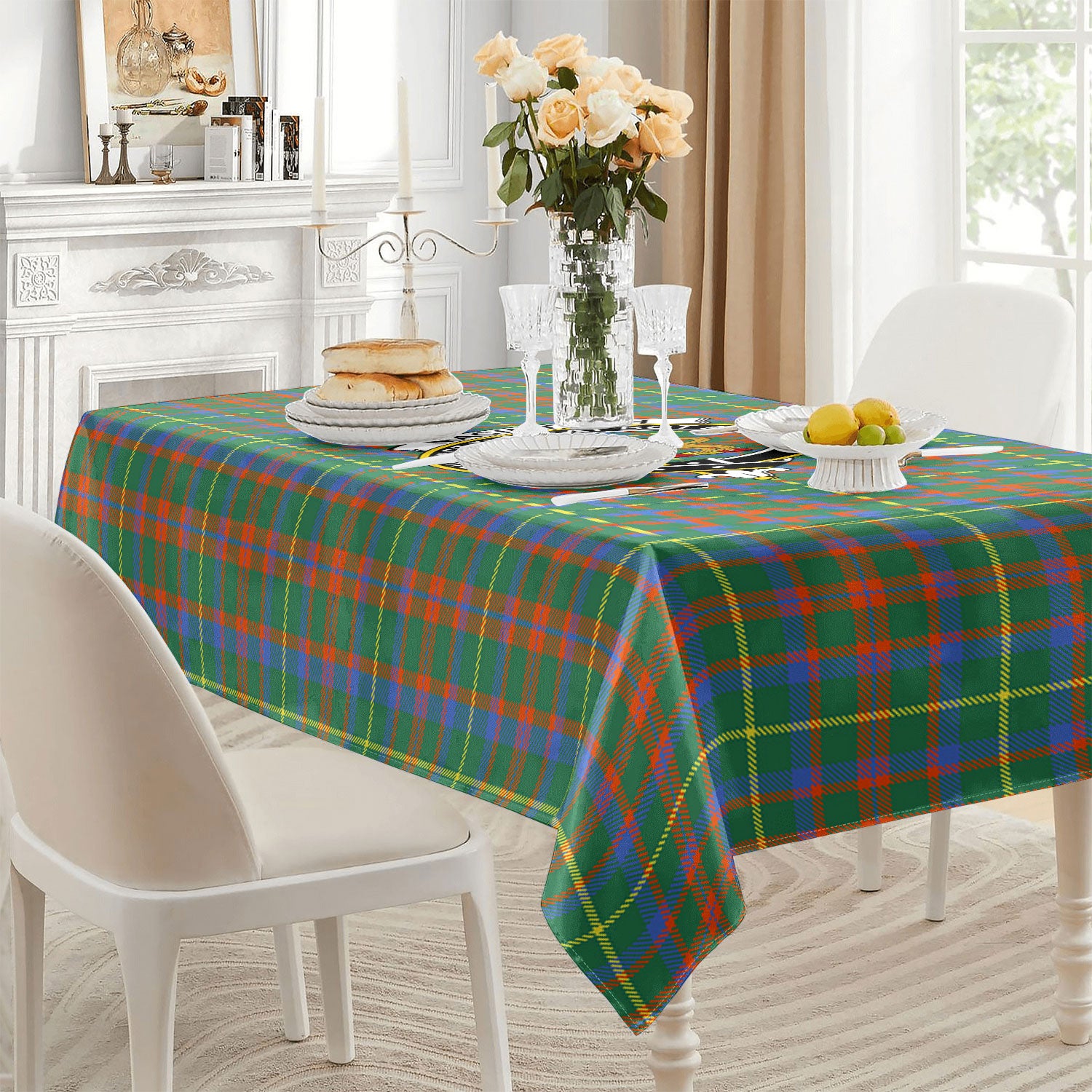 MacIntosh Hunting Ancient Tartan Crest Tablecloth