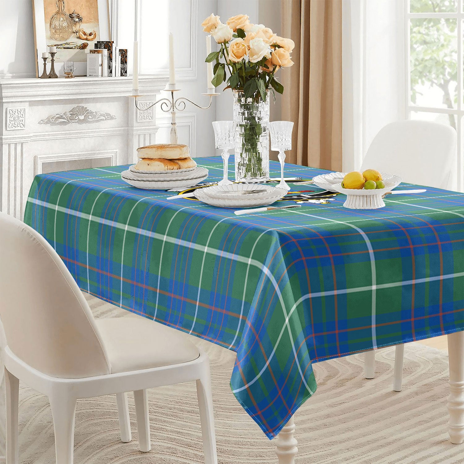 MacIntyre Hunting Ancient Tartan Crest Tablecloth