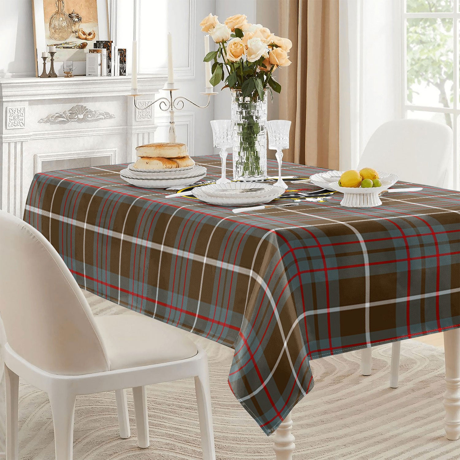 MacIntyre Hunting Weathered Tartan Crest Tablecloth