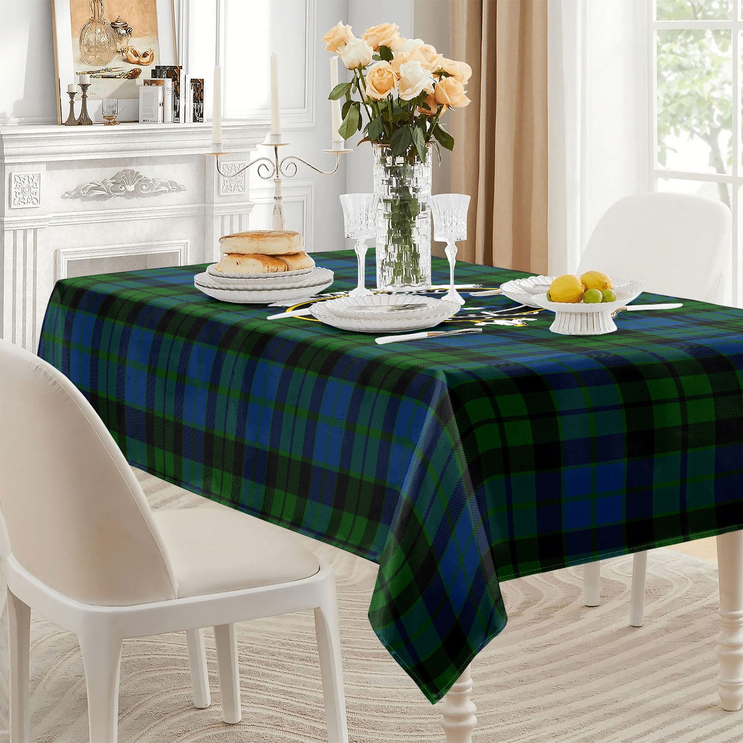 MacKay Modern Tartan Crest Tablecloth