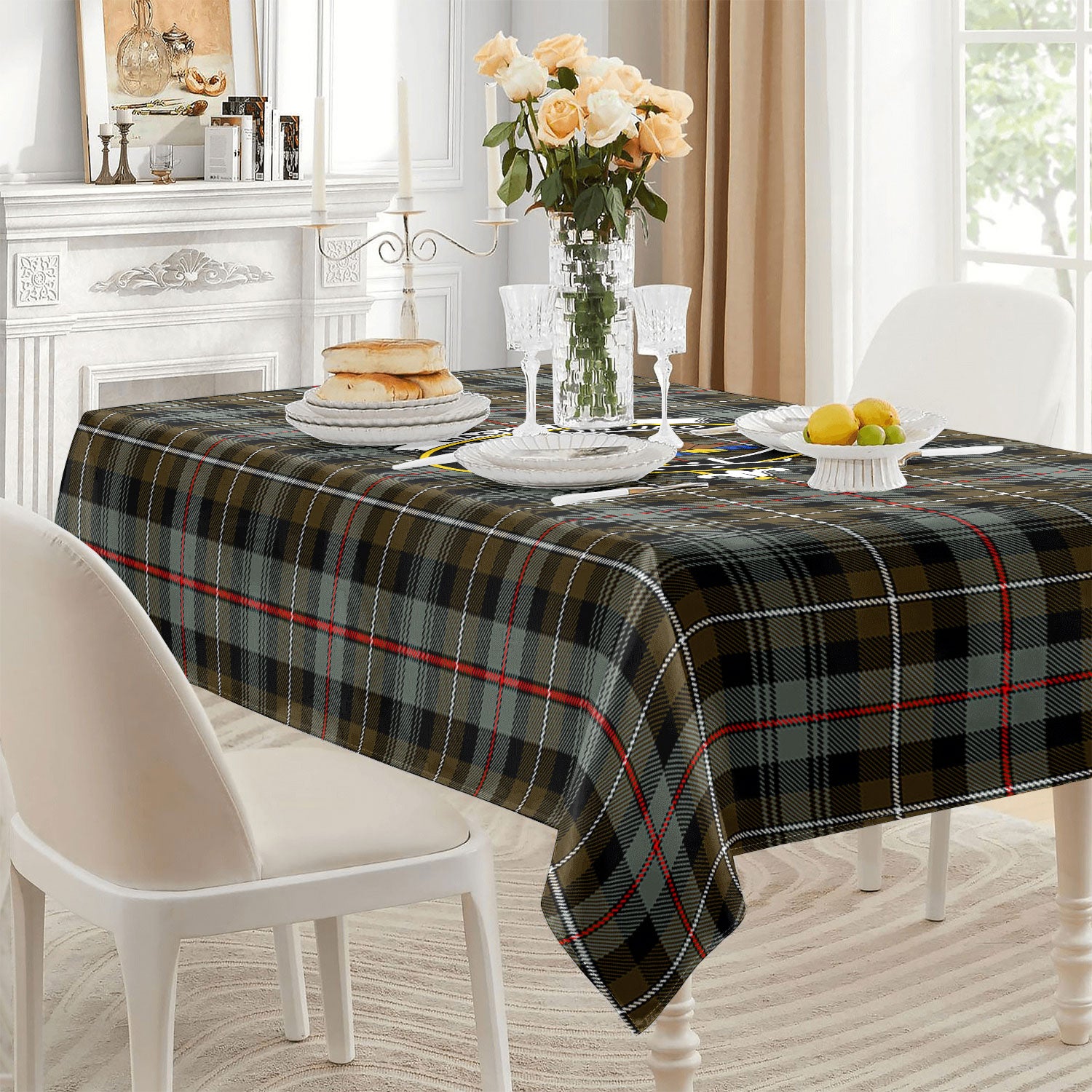 MacKenzie Weathered Tartan Crest Tablecloth