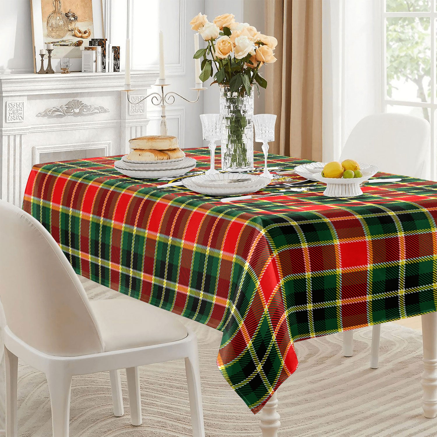 MacLachlan Hunting Modern Tartan Crest Tablecloth