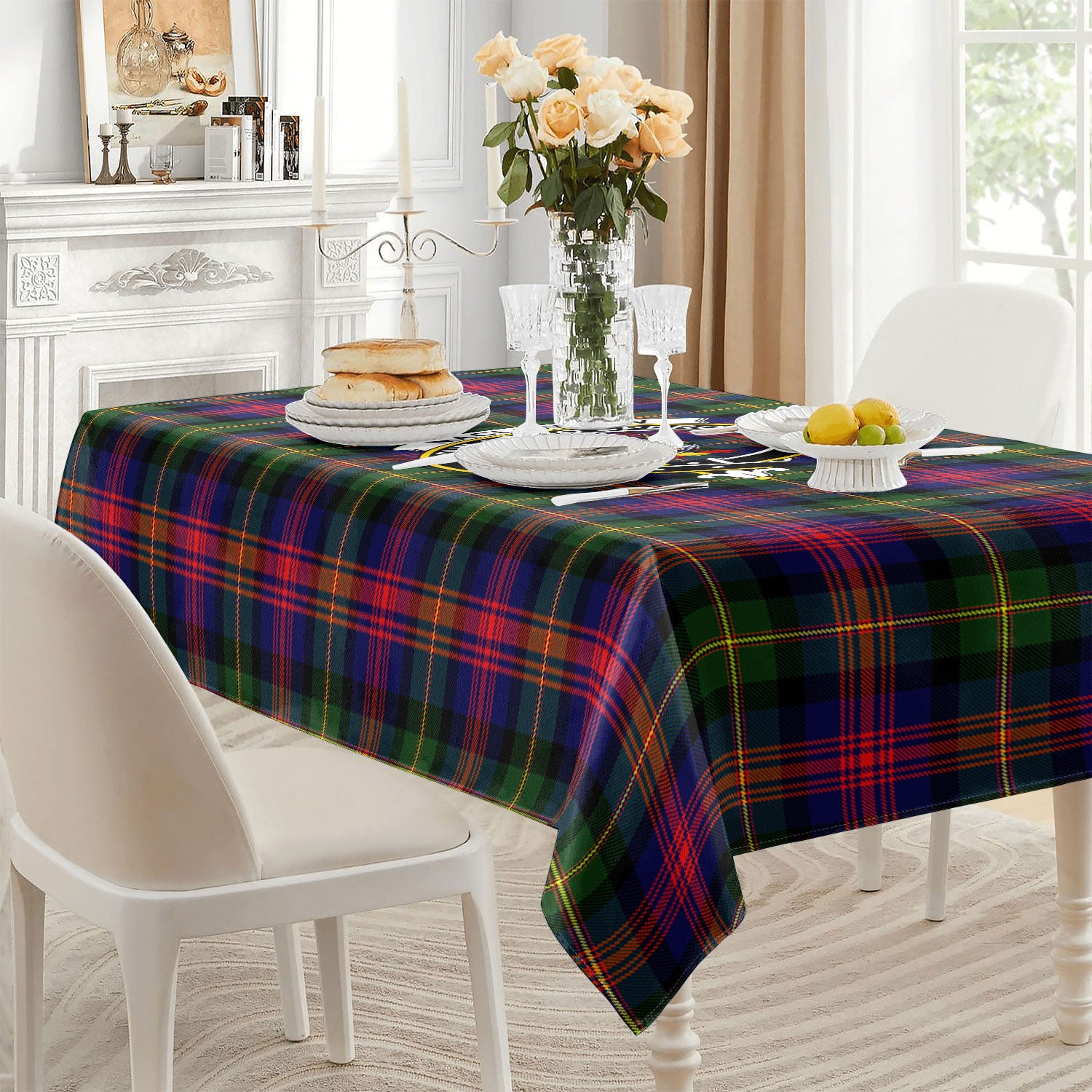 MacLennan Modern Tartan Crest Tablecloth