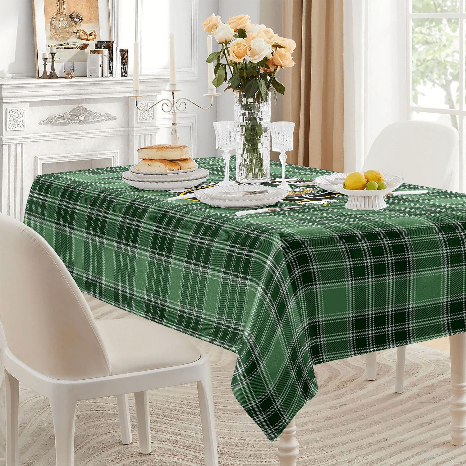 McDonald Lord of the Isles Hunting Tartan Crest Tablecloth