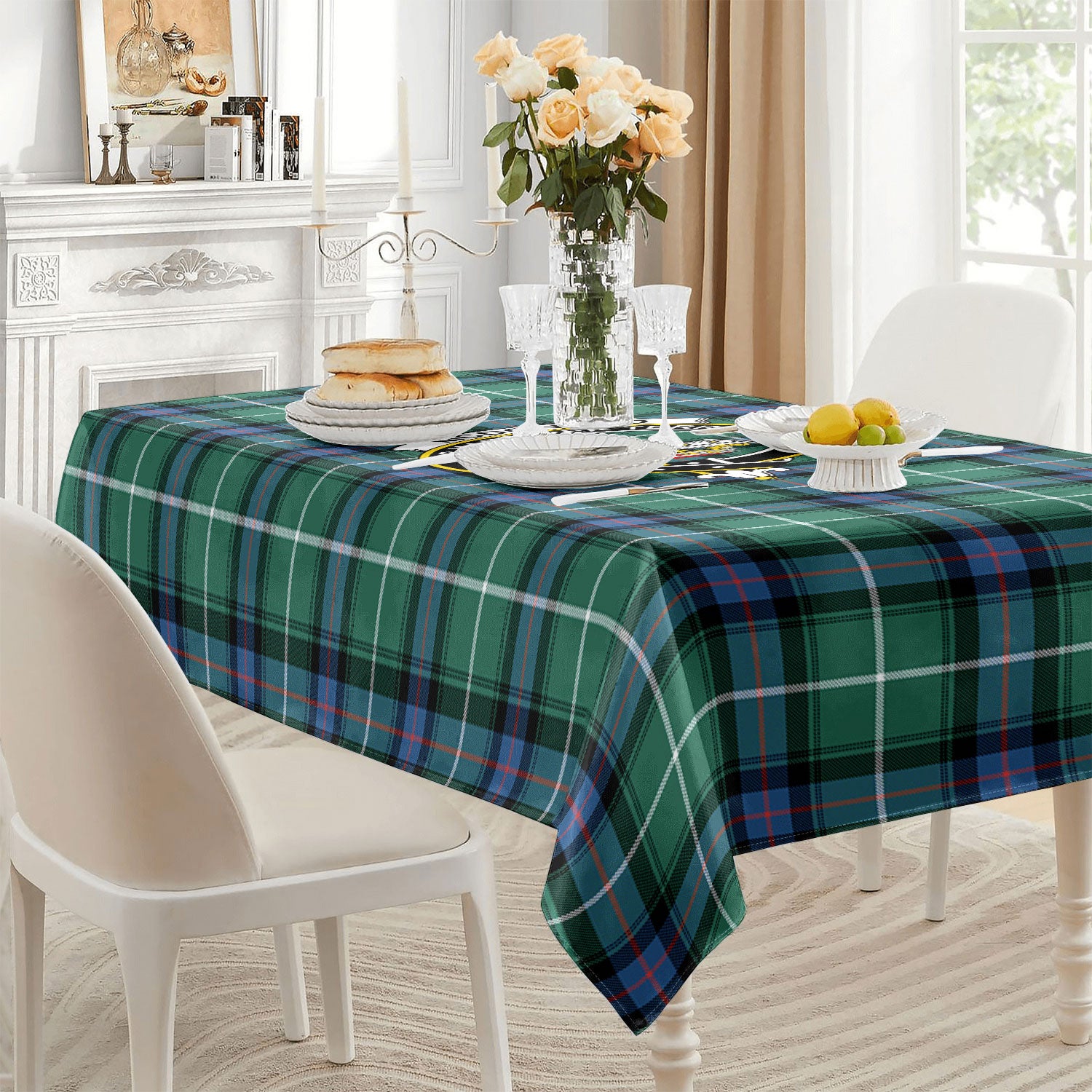 McDonald of the Isles Hunting Ancient Tartan Crest Tablecloth