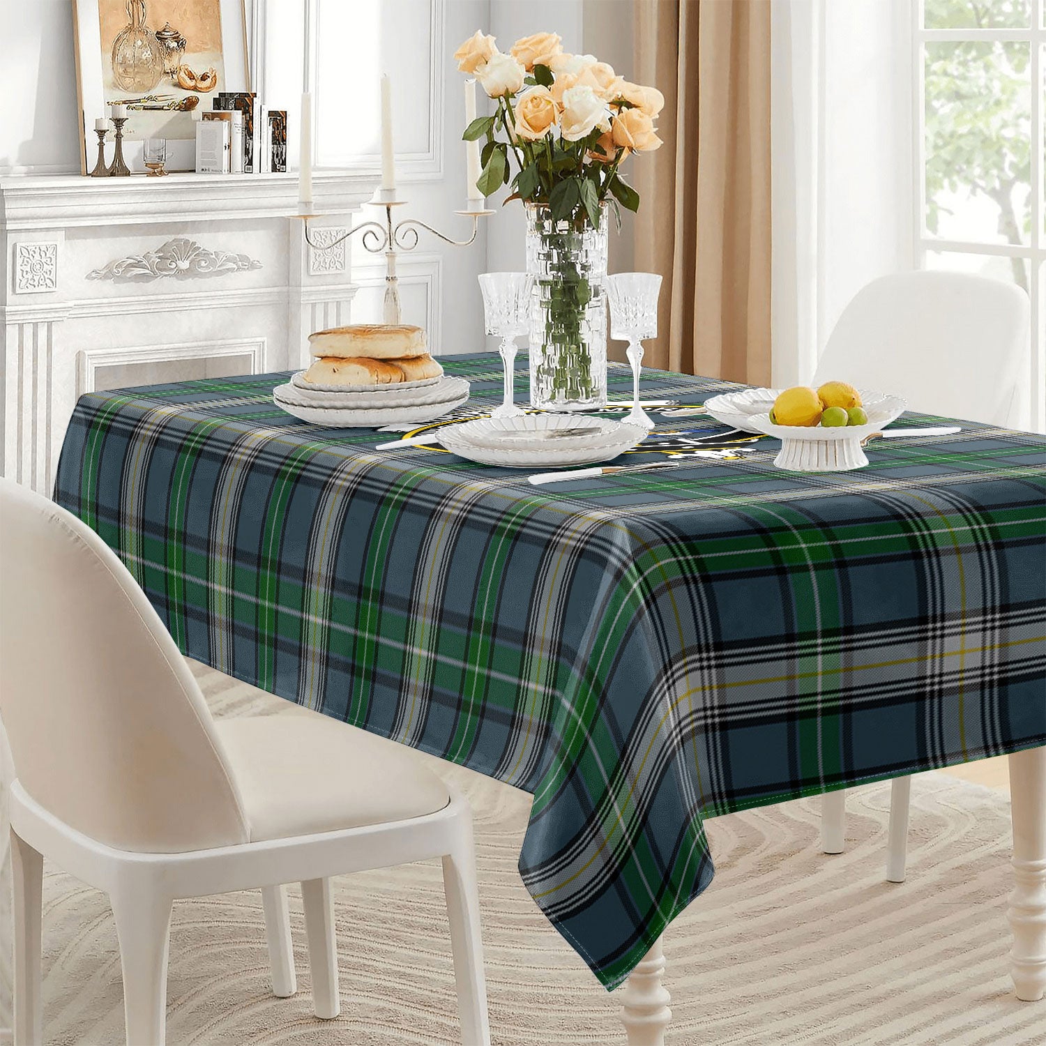 McDowell (MacDowell) Tartan Crest Tablecloth