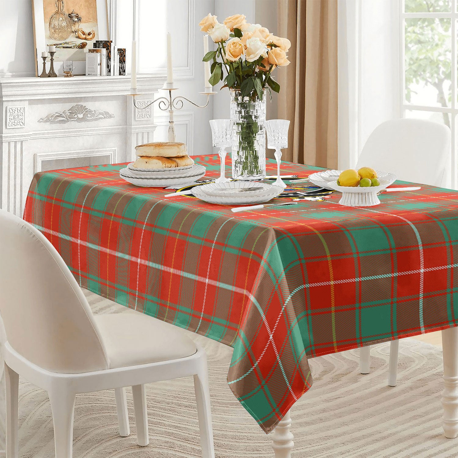 McFie Ancient Tartan Crest Tablecloth