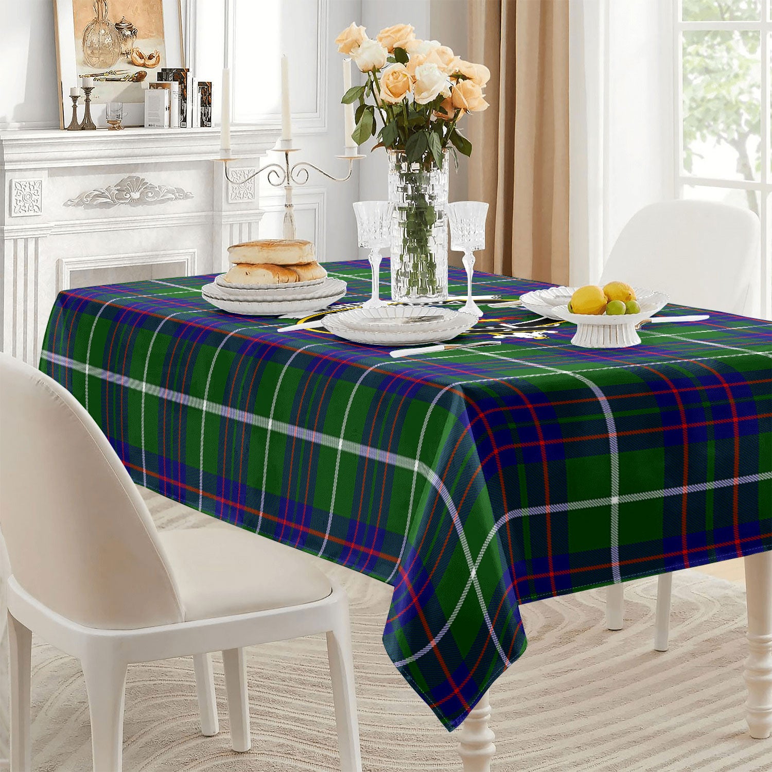 McIntyre Hunting Modern Tartan Crest Tablecloth