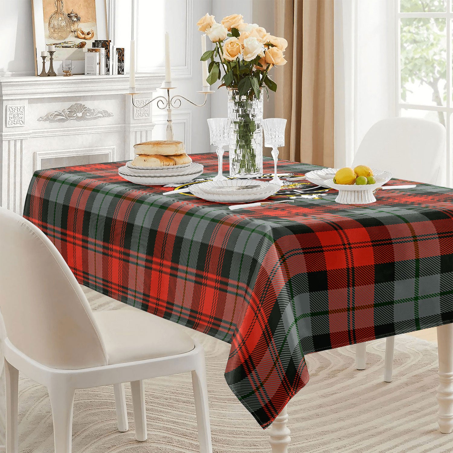 McLachlan Weathered Tartan Crest Tablecloth