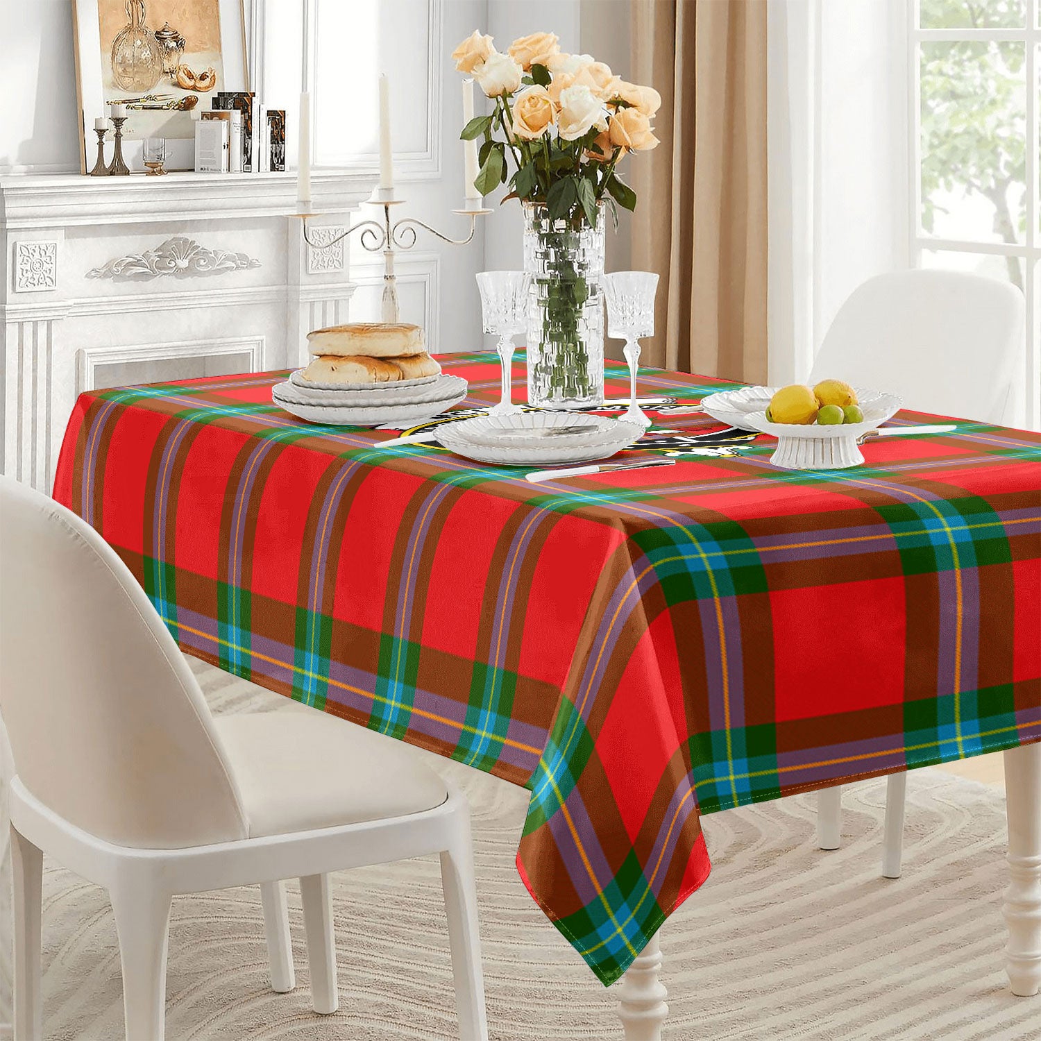 McLaine of Loch Buie Tartan Crest Tablecloth