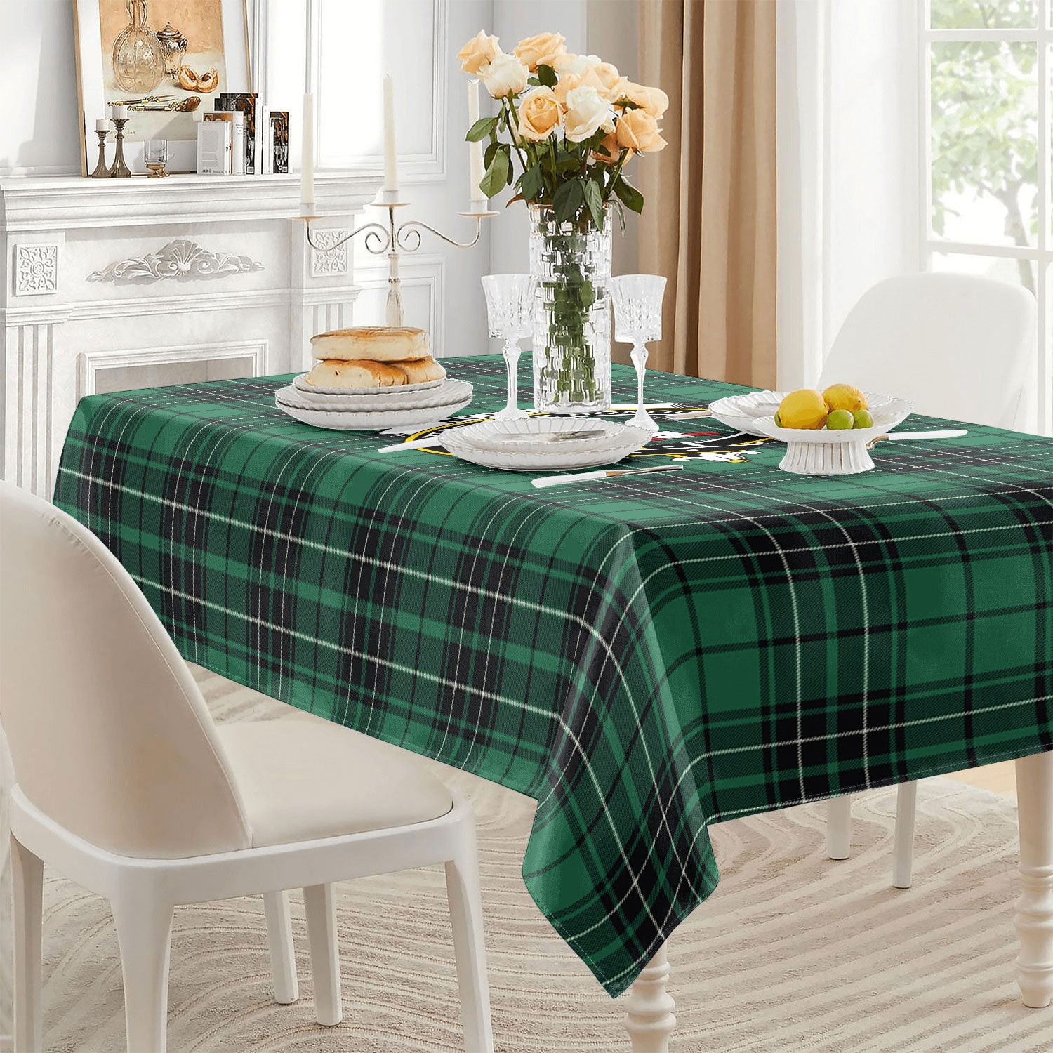 McLean Hunting Ancient Tartan Crest Tablecloth