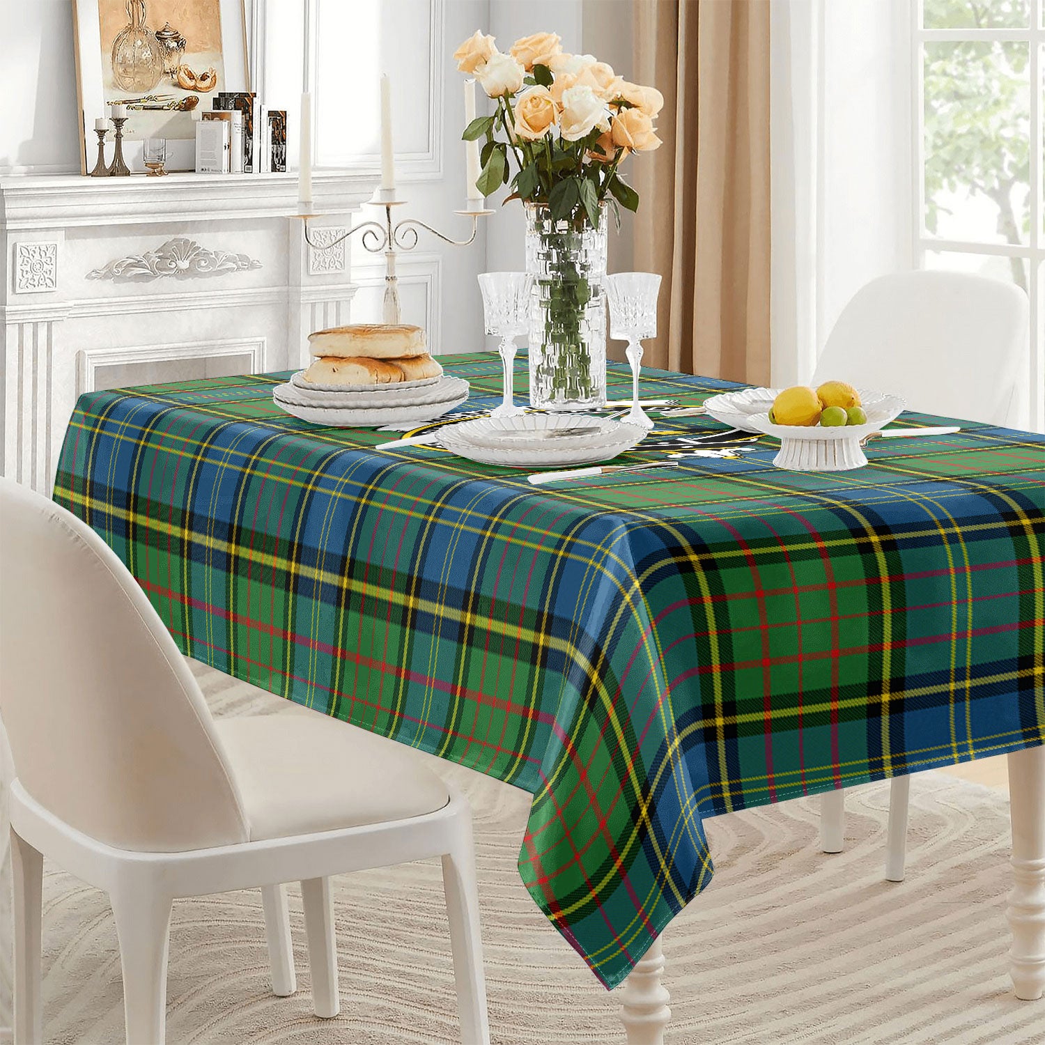 McMillan Hunting Ancient Tartan Crest Tablecloth
