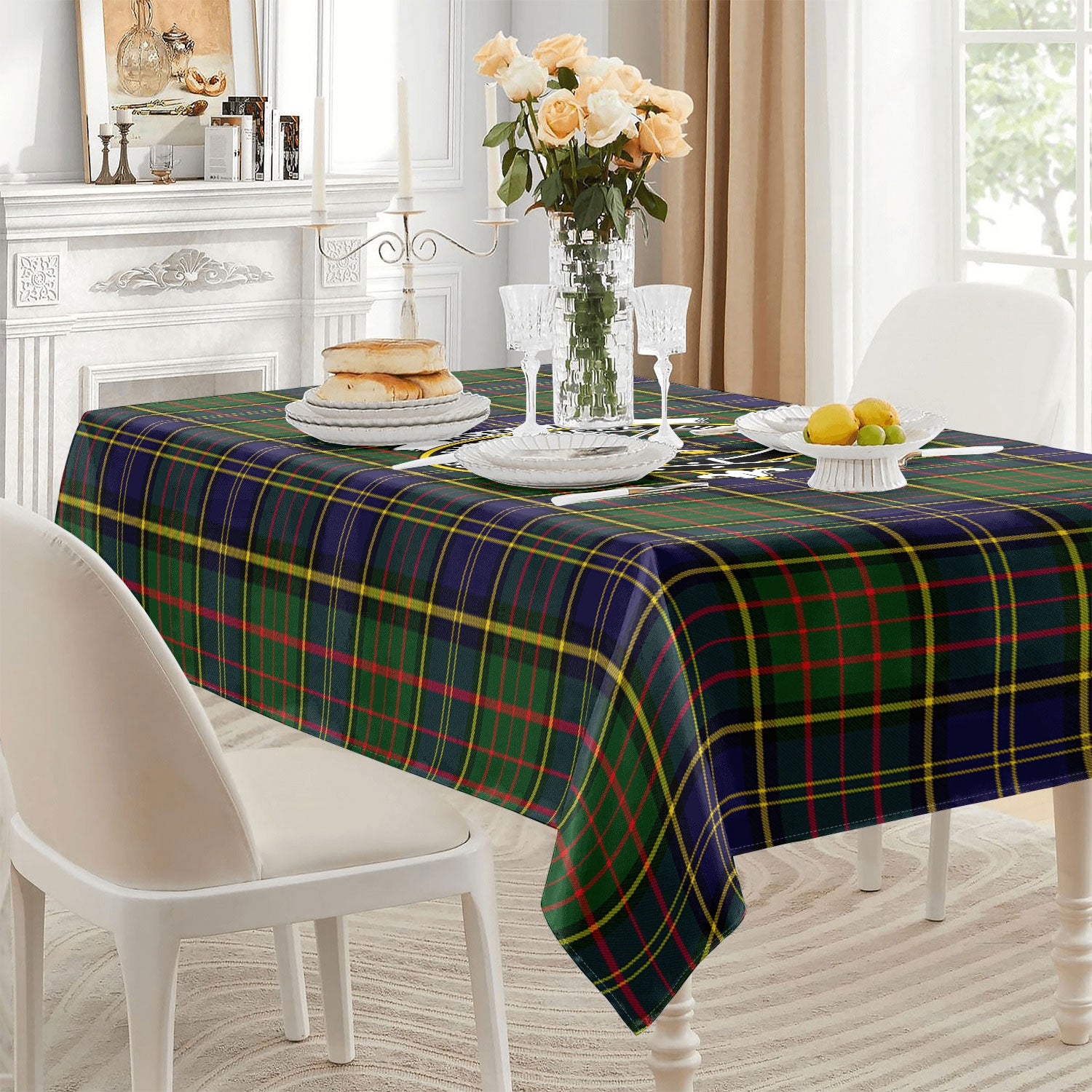 McMillan Hunting Modern Tartan Crest Tablecloth