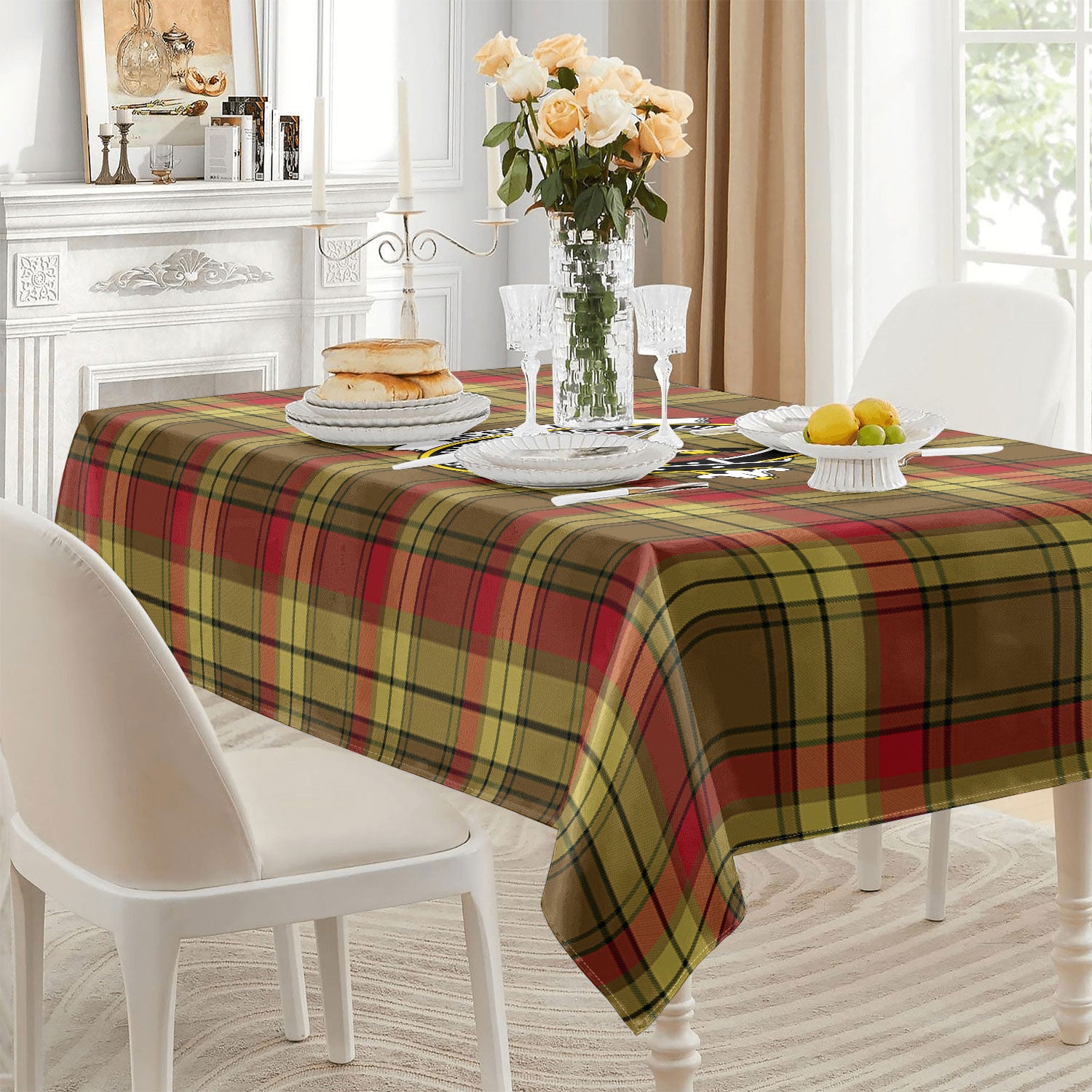 McMillan Old Weathered Tartan Crest Tablecloth