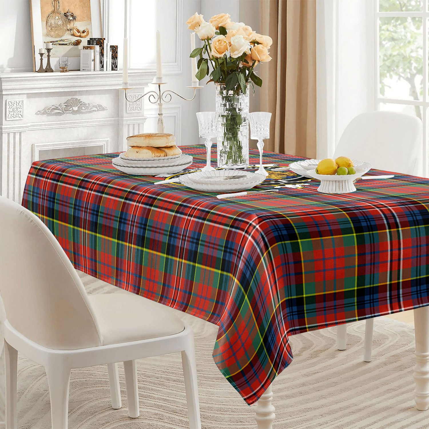 McPherson Ancient Tartan Crest Tablecloth