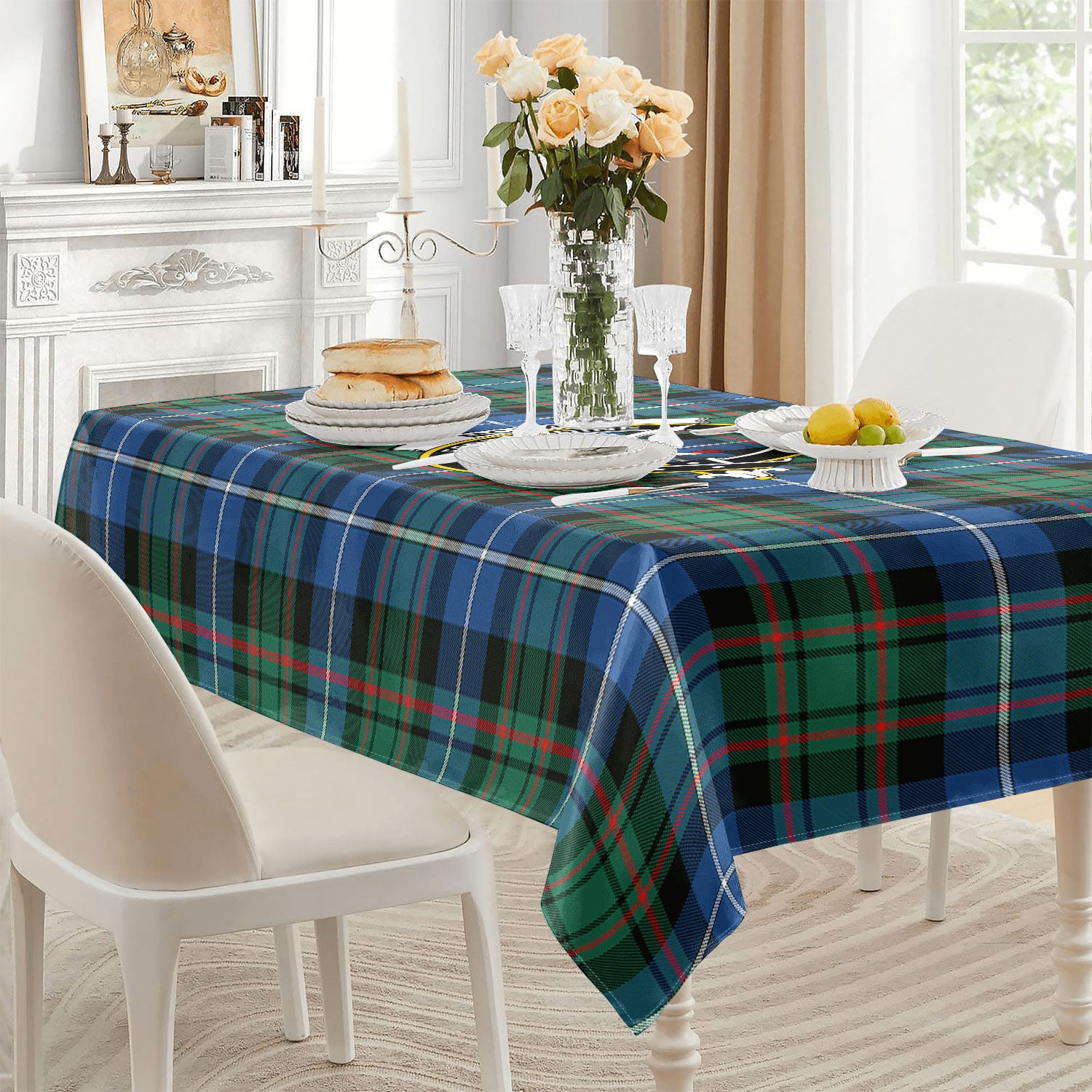 McRae Hunting Ancient Tartan Crest Tablecloth