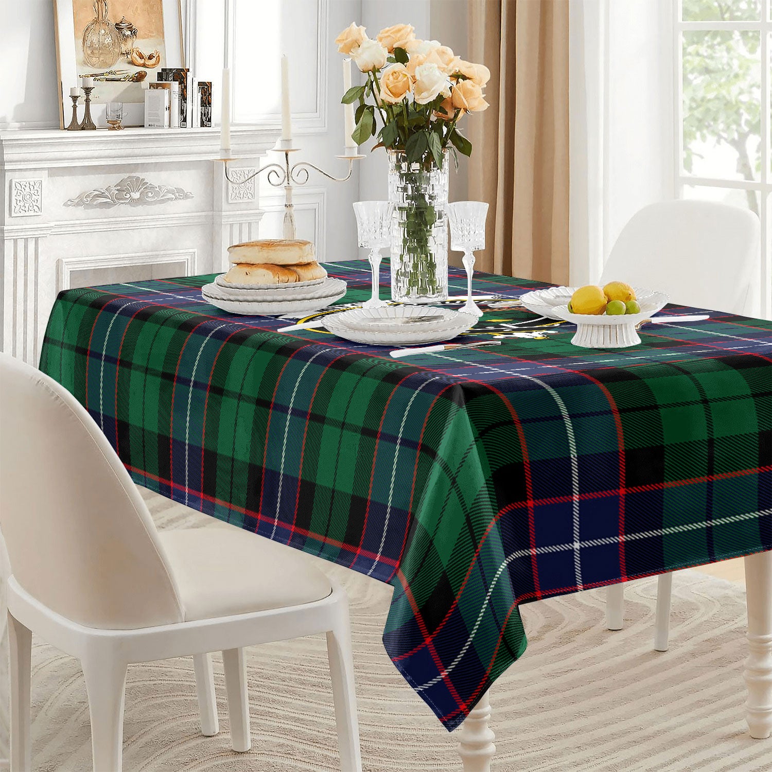 Mitchell Modern Tartan Crest Tablecloth