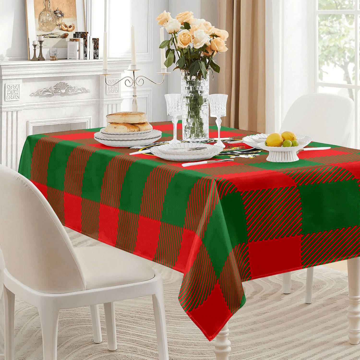Moncreiffe (or Moncreiff) Tartan Crest Tablecloth