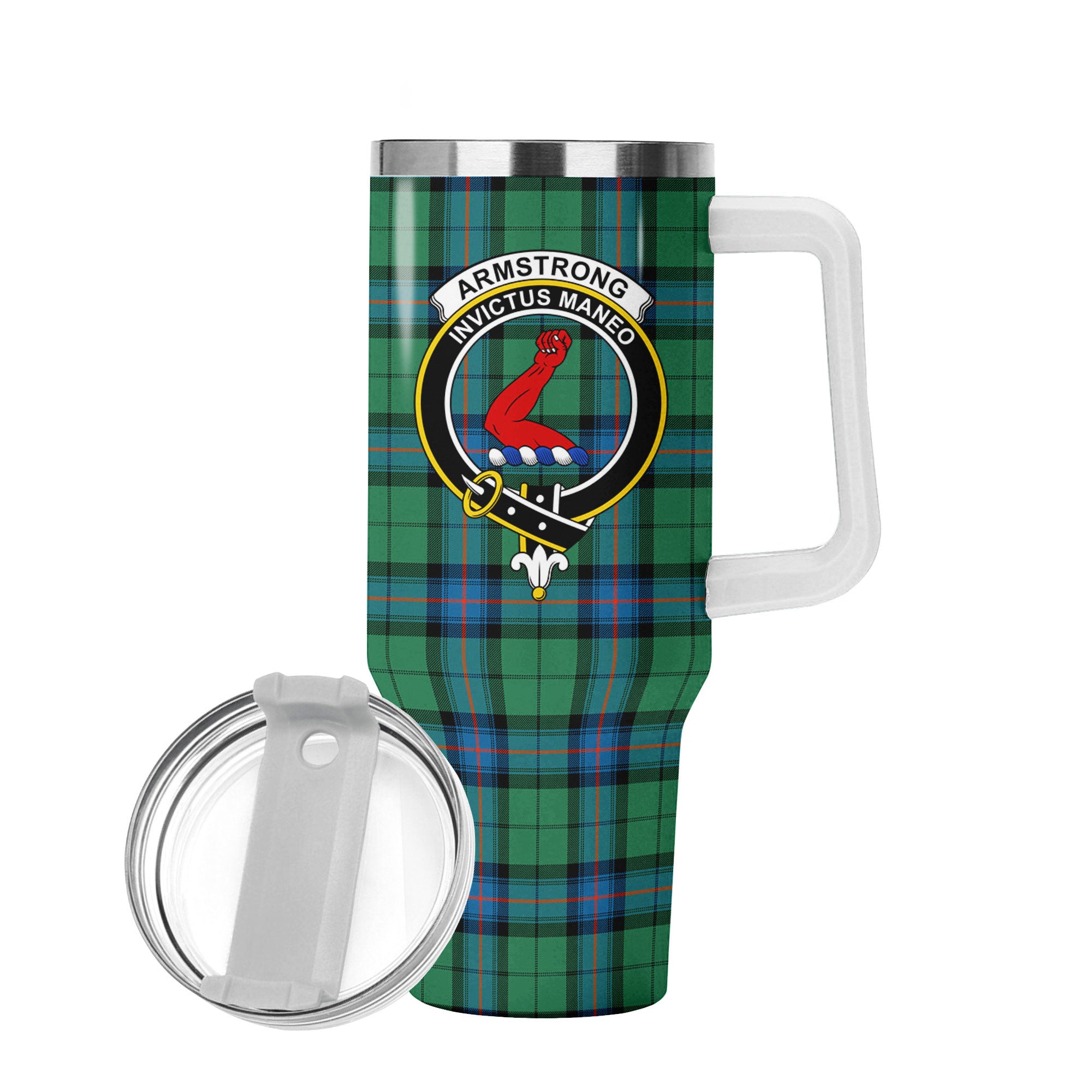 Armstrong Ancient Tartan Crest 40 oz Insulated Tumbler with Handle