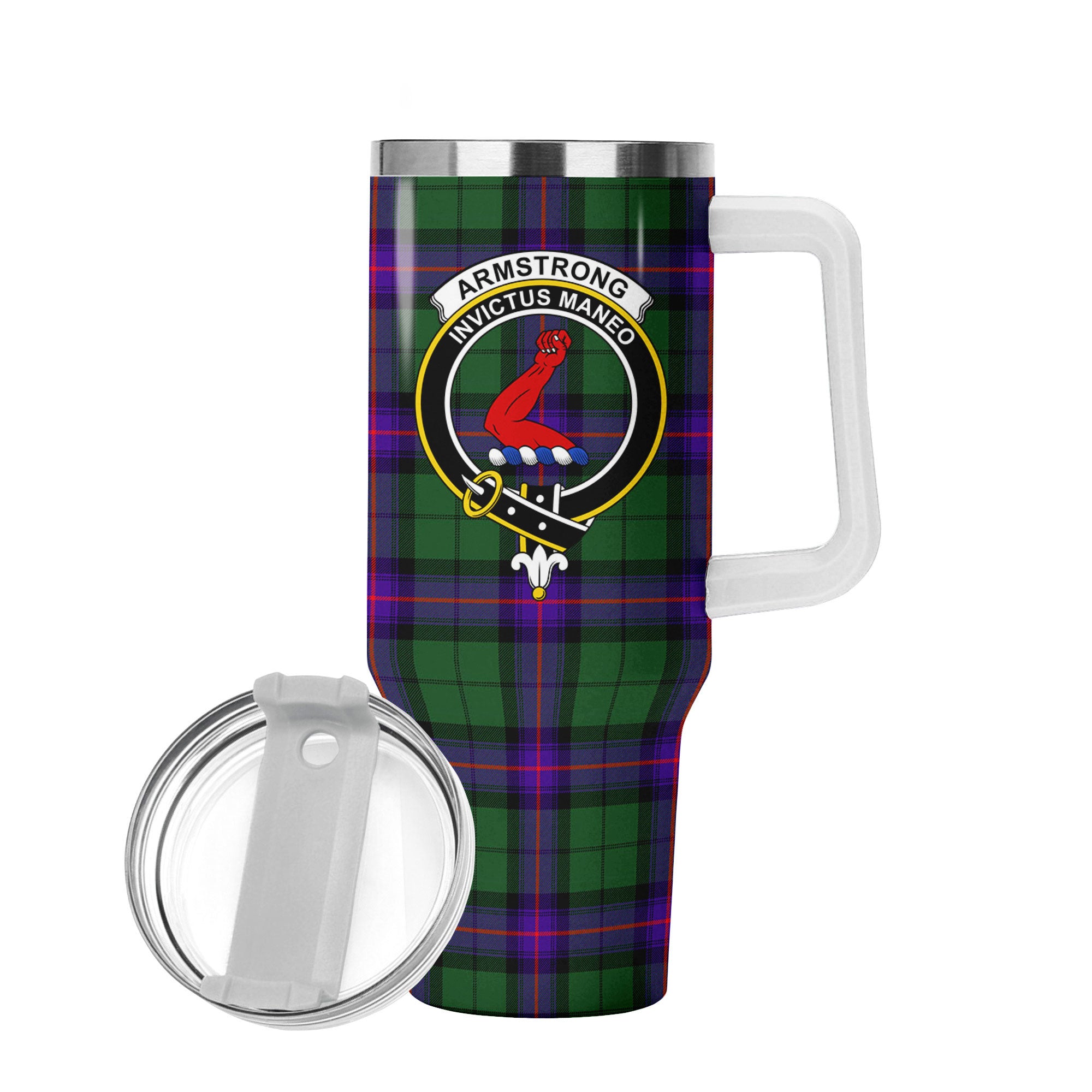 Armstrong Modern Tartan Crest 40 oz Insulated Tumbler with Handle