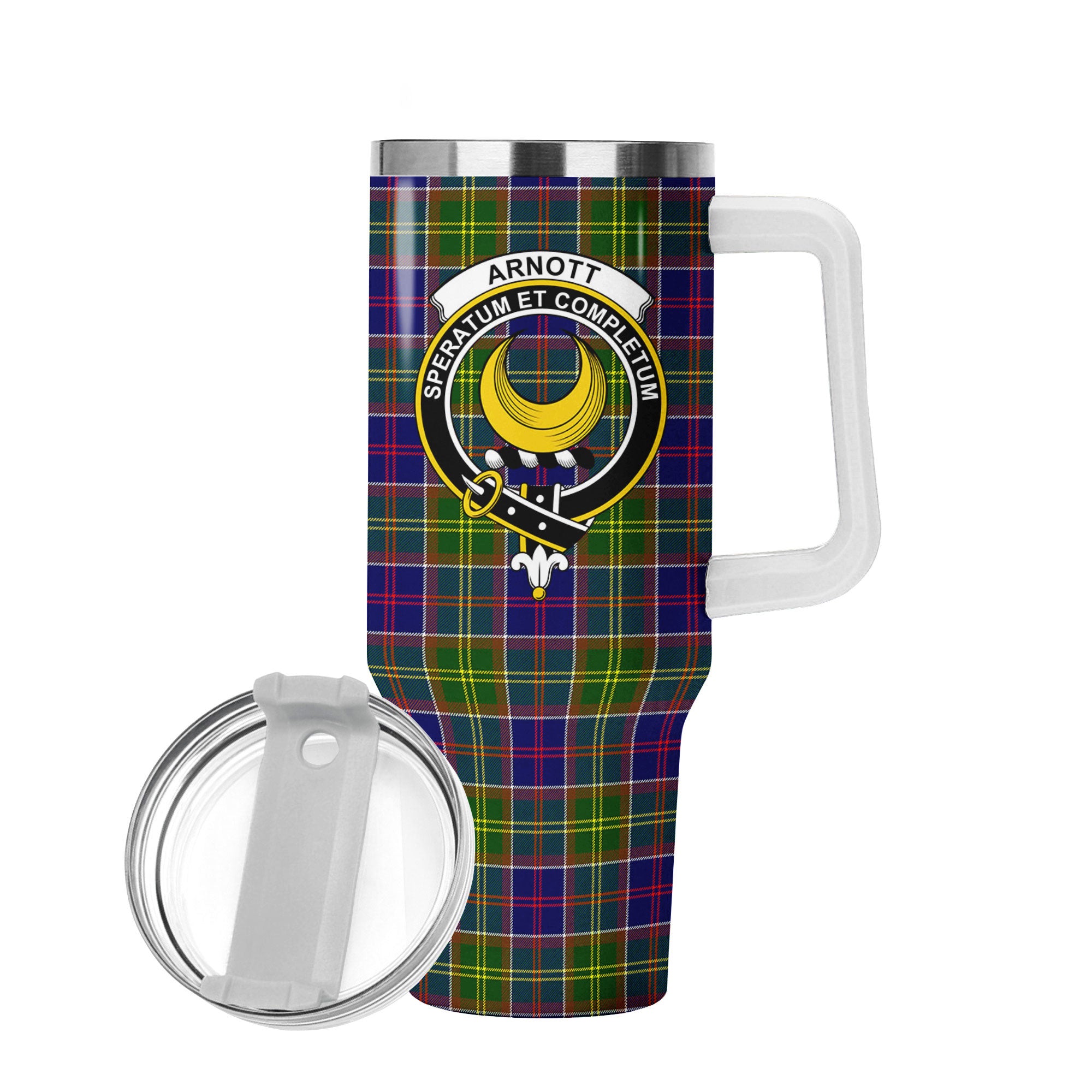 Arnott Tartan Crest 40 oz Insulated Tumbler with Handle