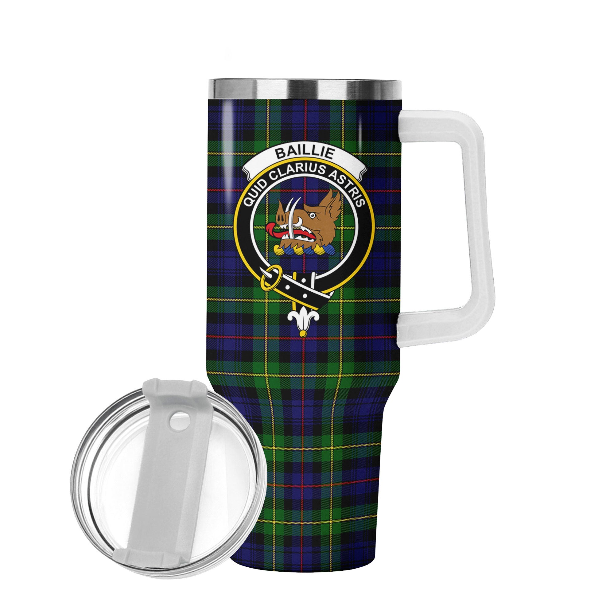 Baillie Tartan Crest 40 oz Insulated Tumbler with Handle