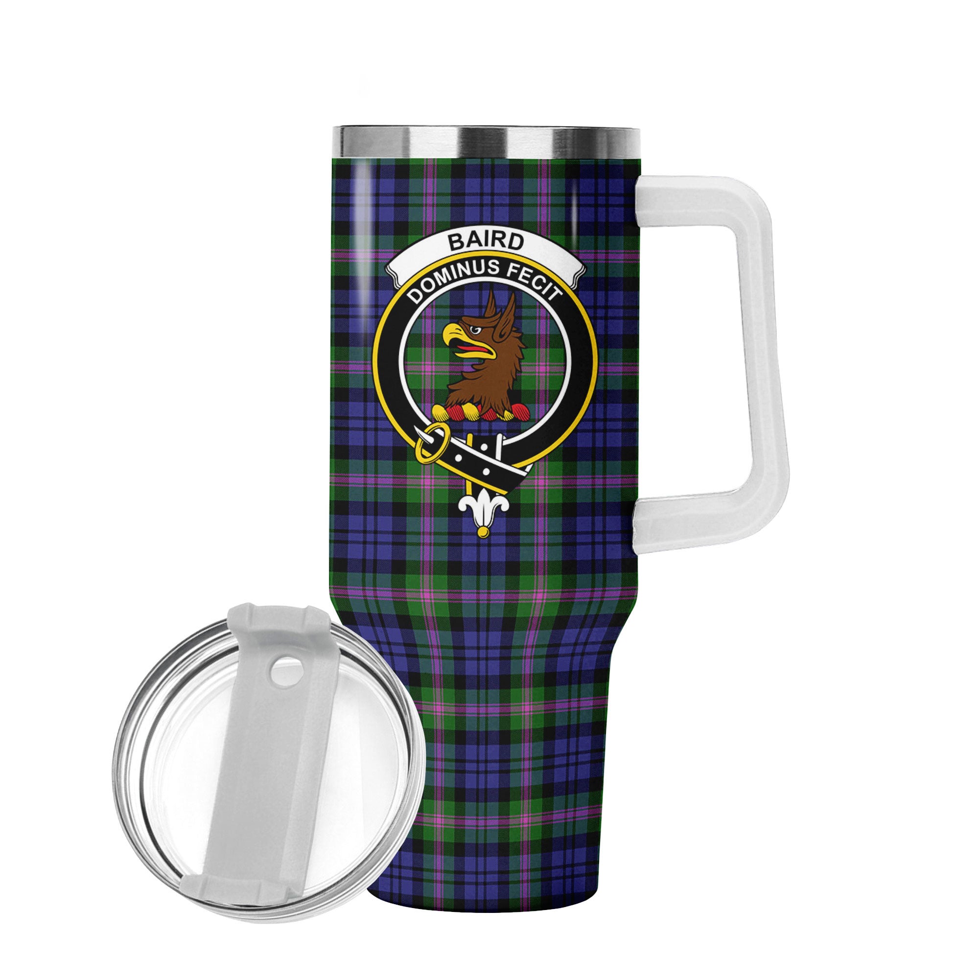 Baird Modern Tartan Crest 40 oz Insulated Tumbler with Handle
