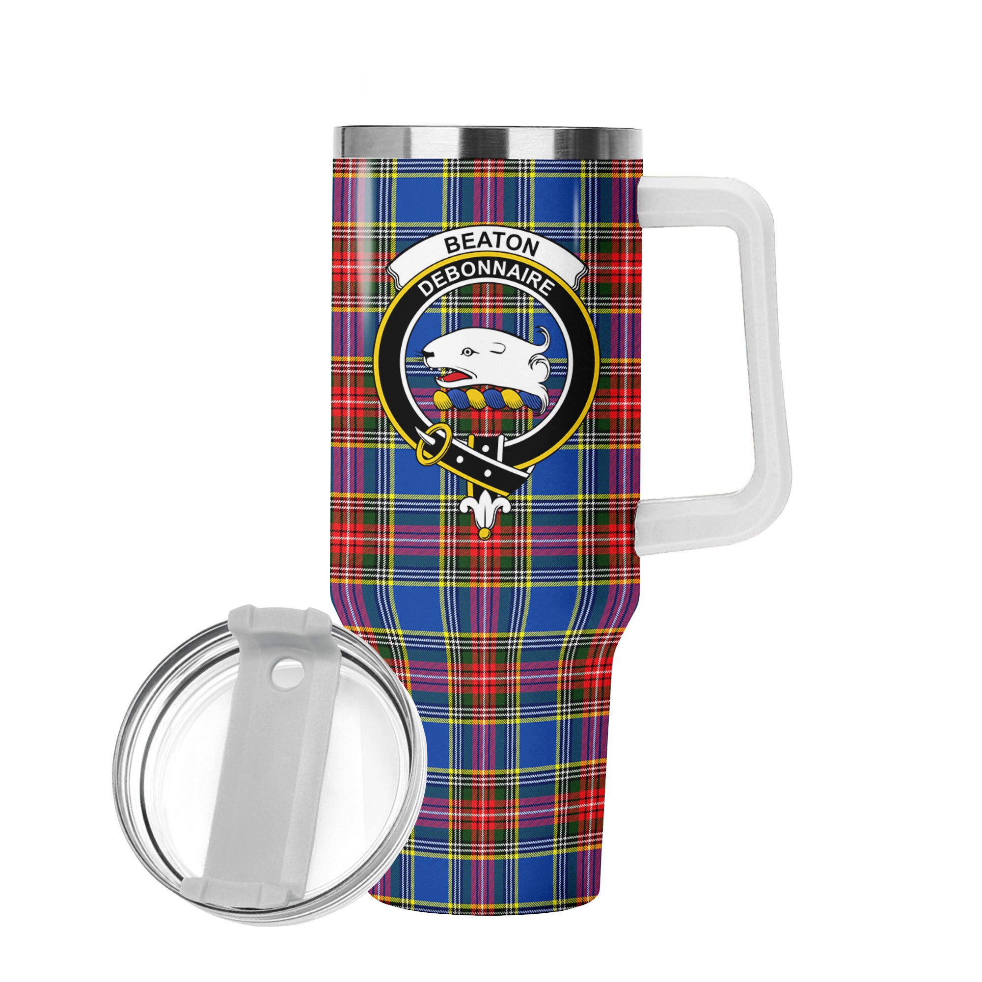 Beaton Modern Tartan Crest 40 oz Insulated Tumbler with Handle