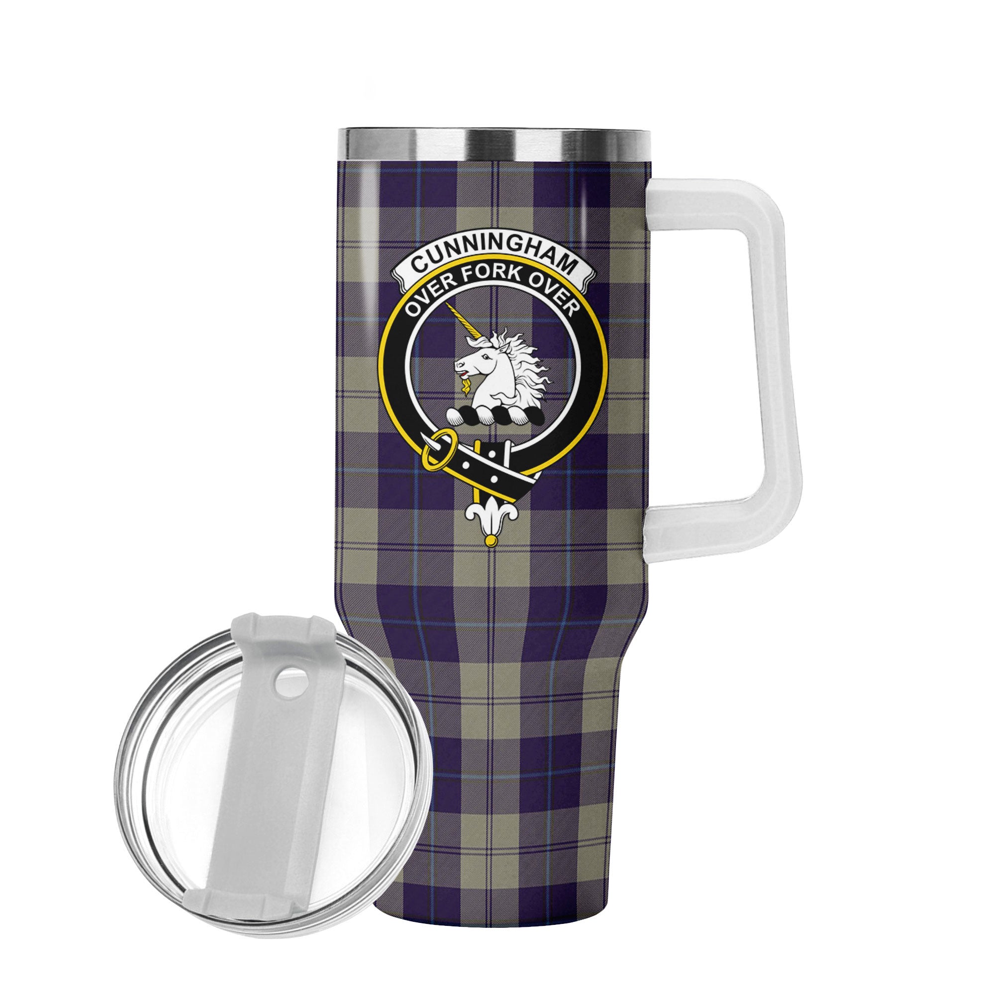 Cunningham Dress Blue Dancers Tartan Crest 40 oz Insulated Tumbler with Handle