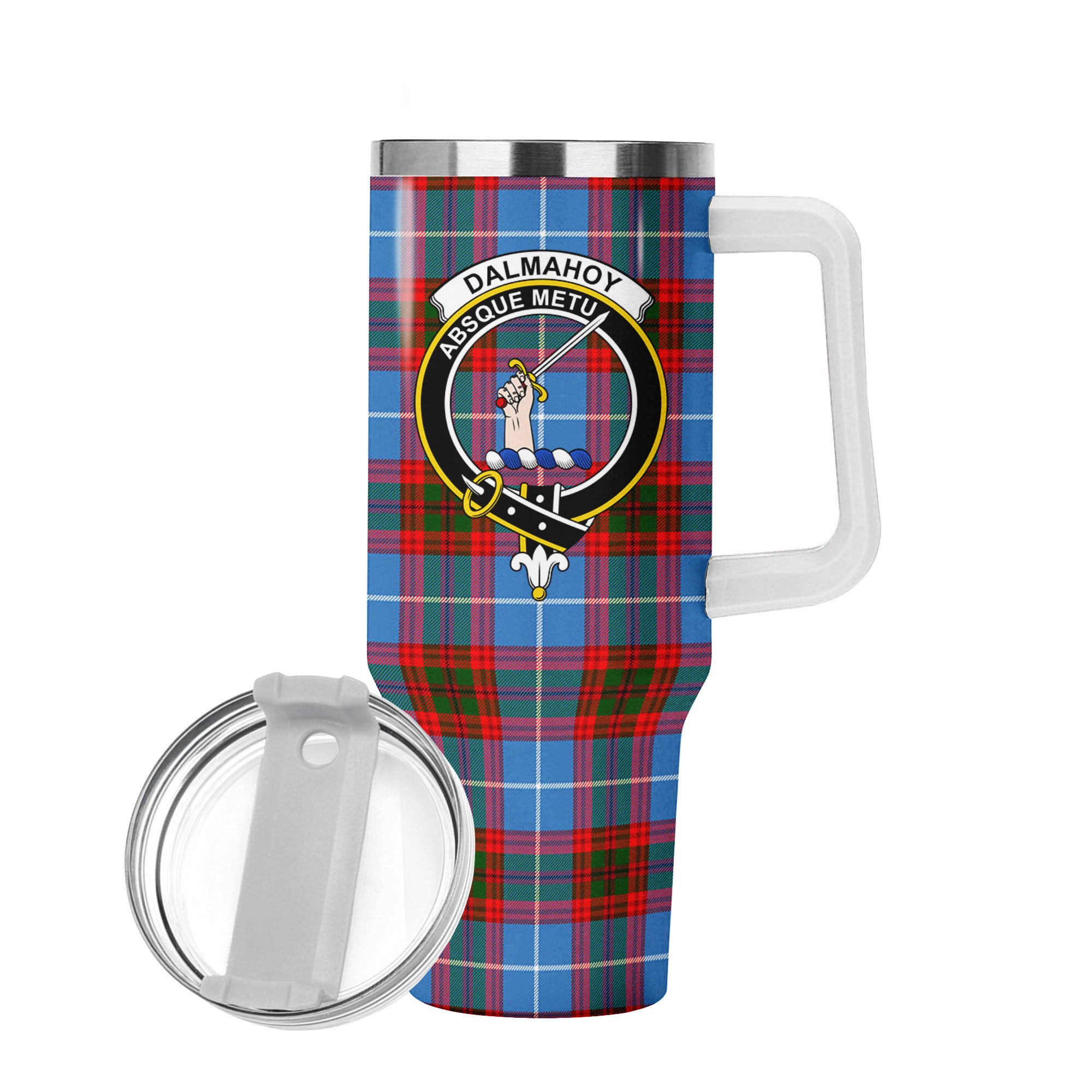 Dalmahoy Tartan Crest 40 oz Insulated Tumbler with Handle