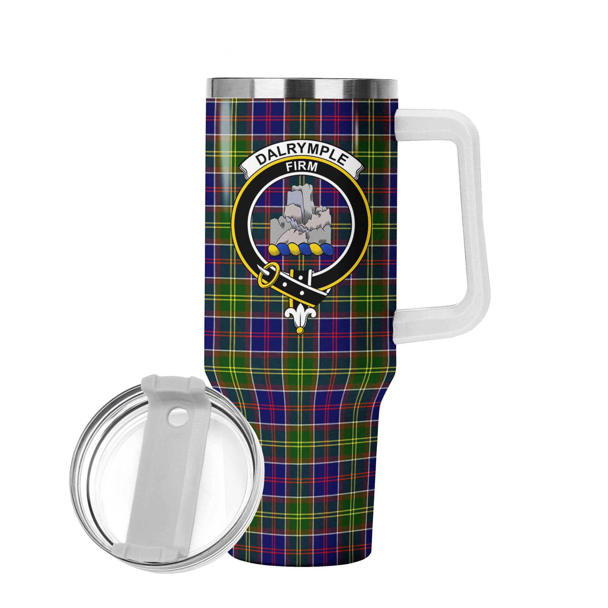 Dalrymple Tartan Crest 40 oz Insulated Tumbler with Handle
