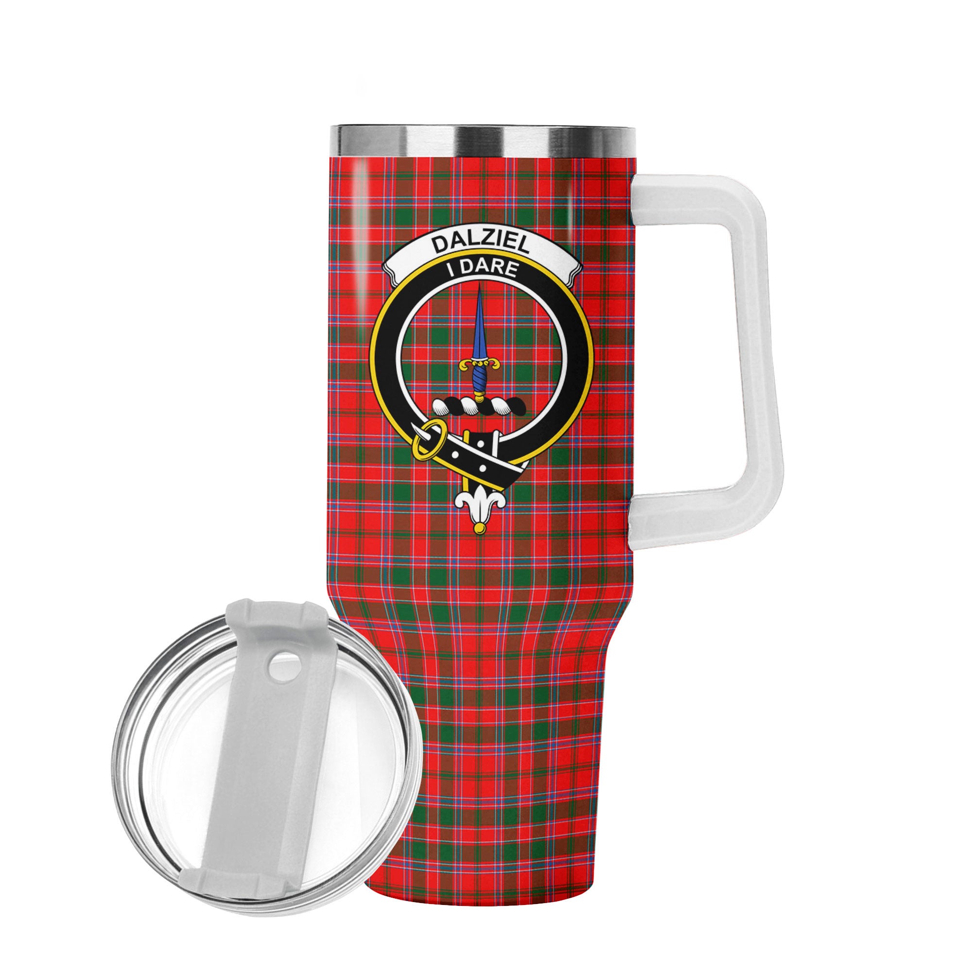 Dalziel Modern Tartan Crest 40 oz Insulated Tumbler with Handle