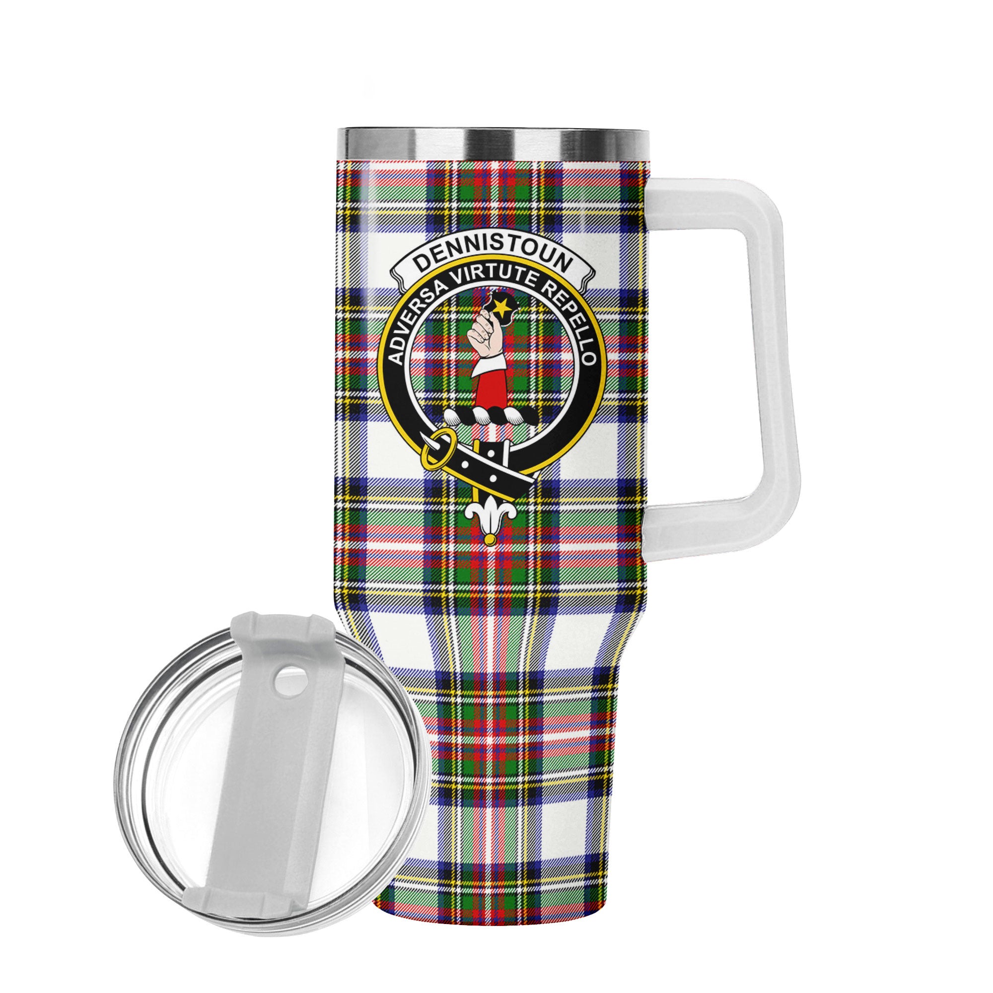 Dennistoun Tartan Crest 40 oz Insulated Tumbler with Handle