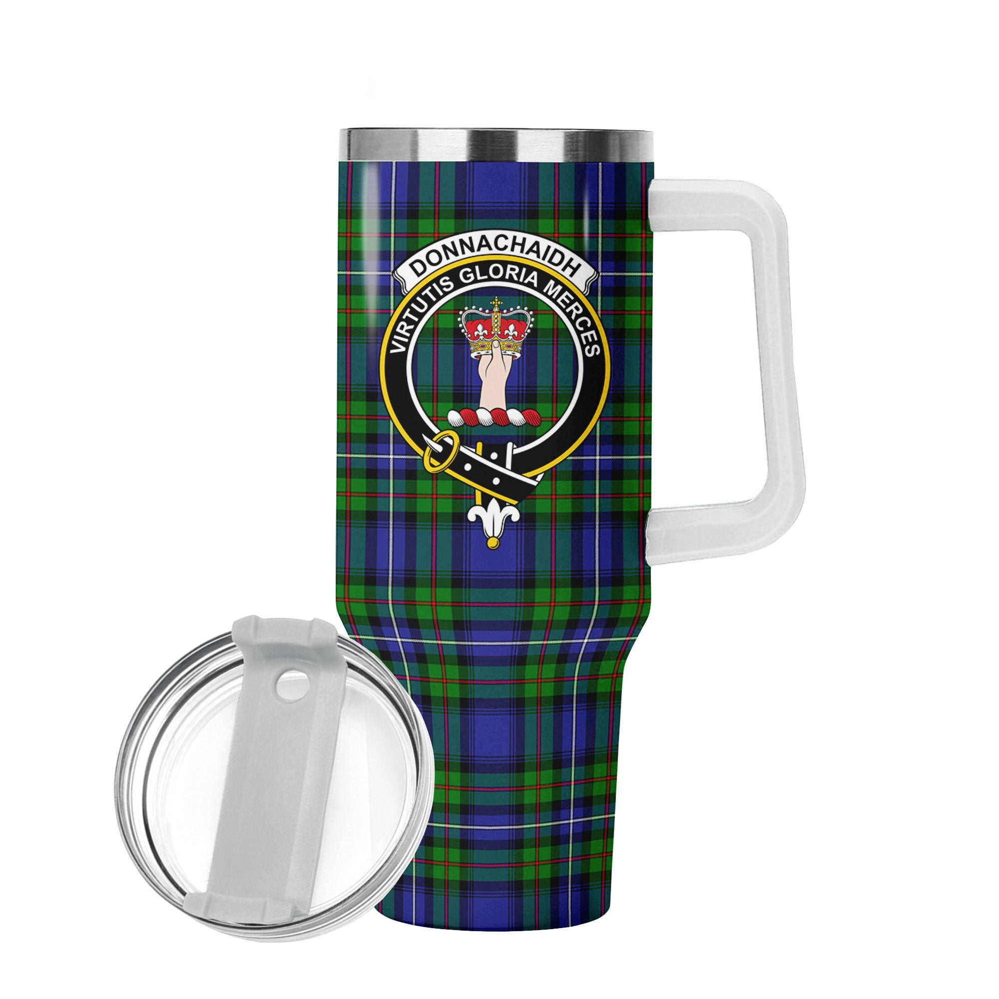 Donnachaidh Tartan Crest 40 oz Insulated Tumbler with Handle