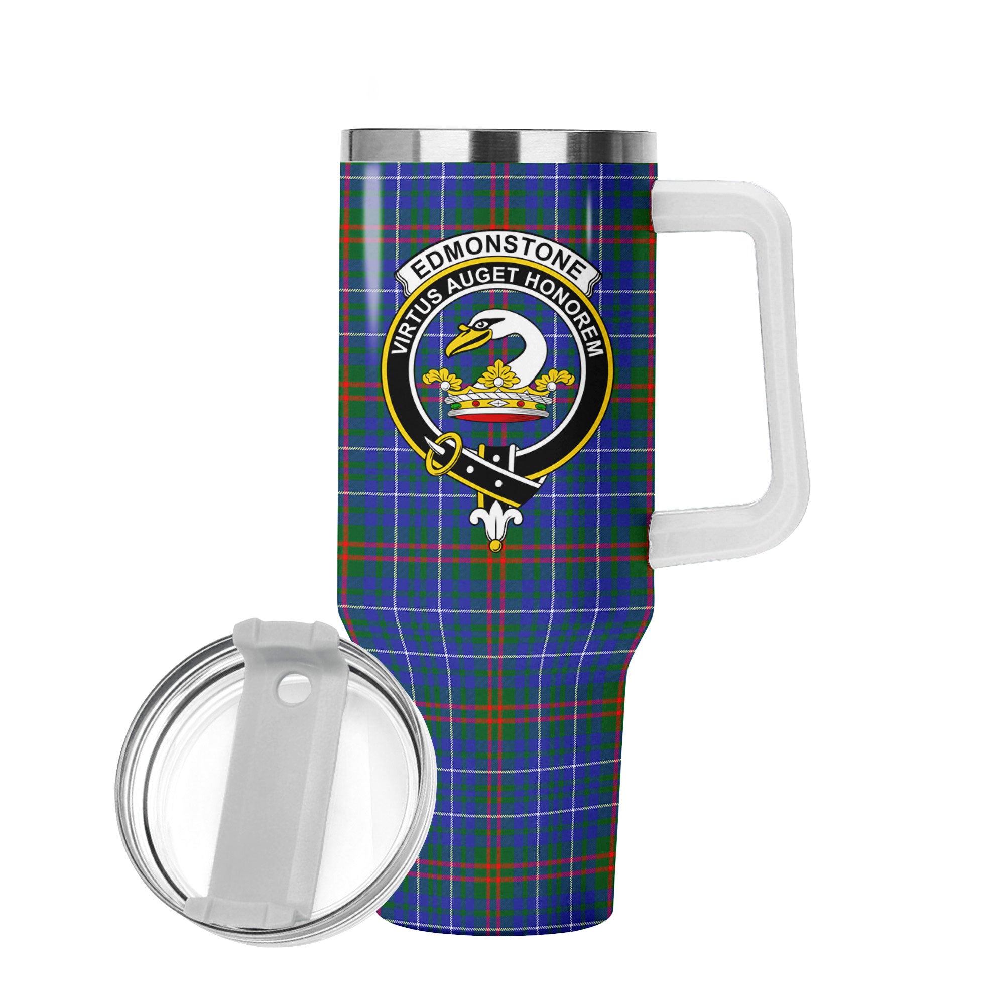 Edmonstone Tartan Crest 40 oz Insulated Tumbler with Handle