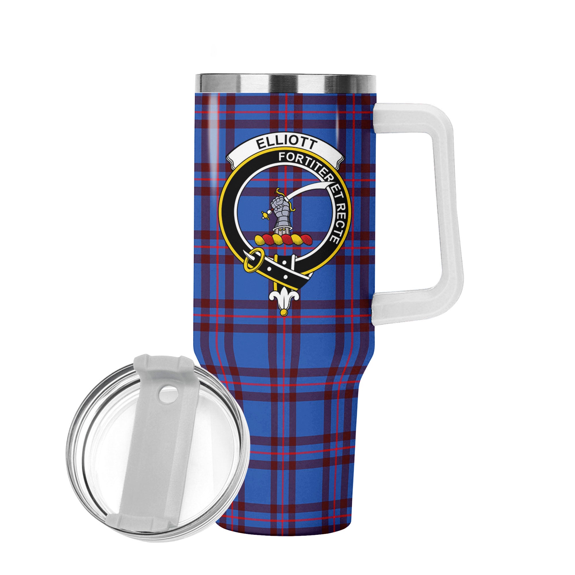Elliott Modern Tartan Crest 40 oz Insulated Tumbler with Handle