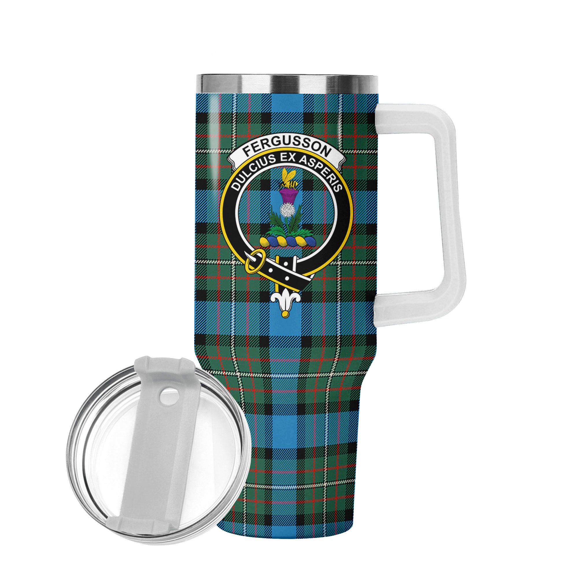Fergusson Ancient Tartan Crest 40 oz Insulated Tumbler with Handle