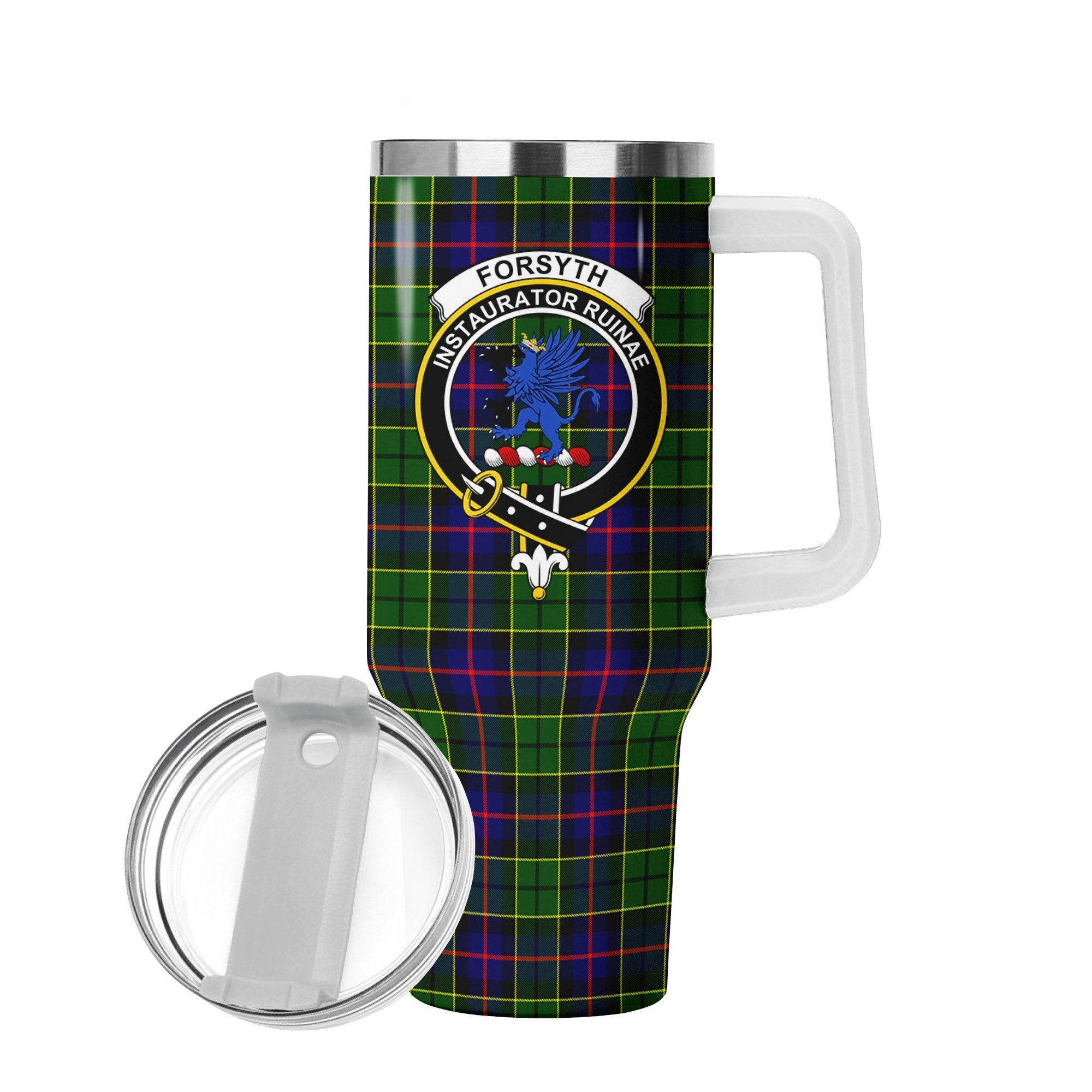 Forsyth Modern Tartan Crest 40 oz Insulated Tumbler with Handle