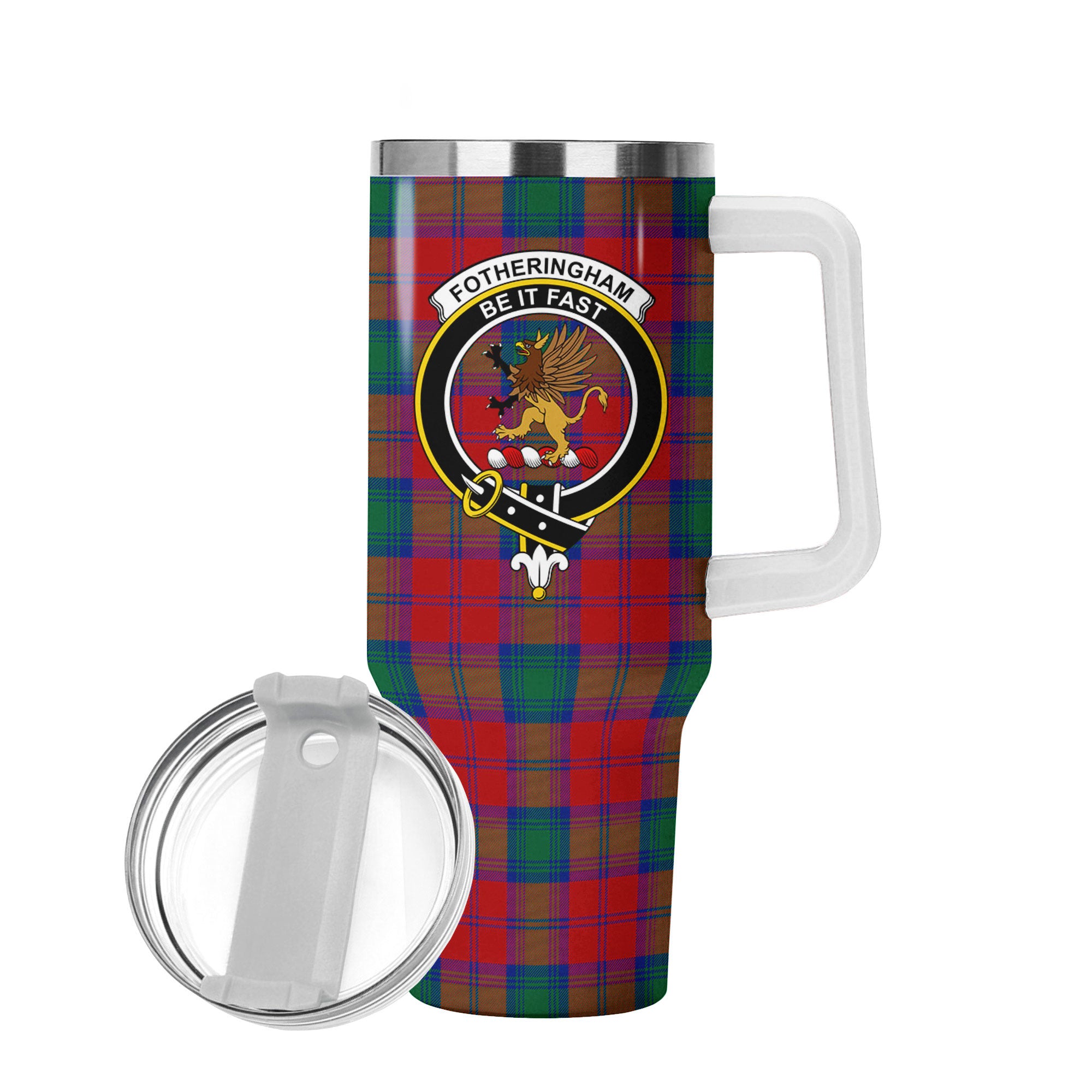 Fotheringham Tartan Crest 40 oz Insulated Tumbler with Handle