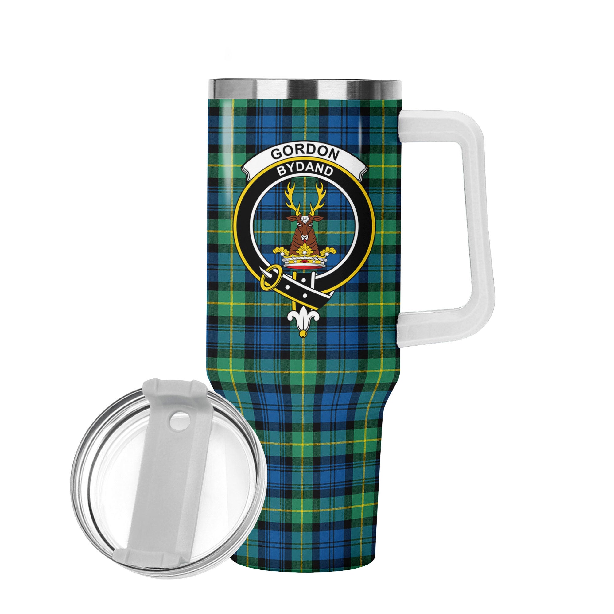 Gordon Ancient Tartan Crest 40 oz Insulated Tumbler with Handle