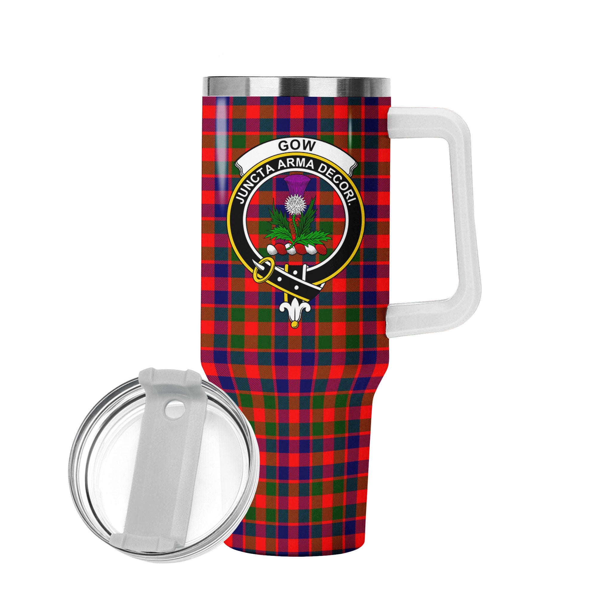 Gow (of Skeoch) Tartan Crest 40 oz Insulated Tumbler with Handle