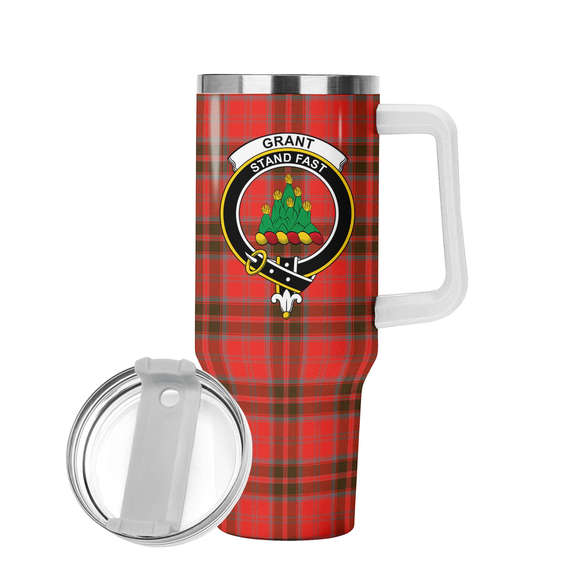 Grant Weathered  Tartan Crest 40 oz Insulated Tumbler with Handle