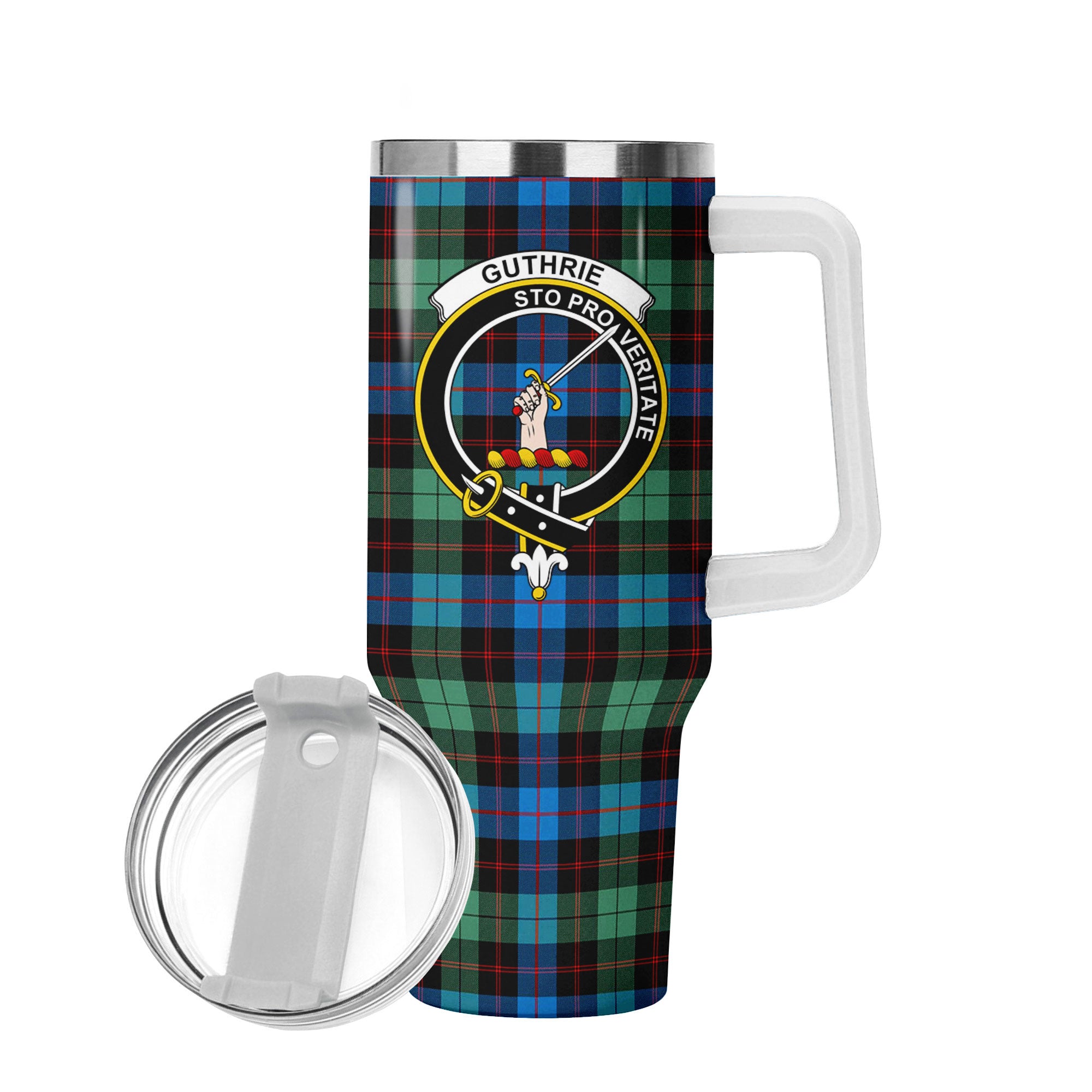 Guthrie Ancient Tartan Crest 40 oz Insulated Tumbler with Handle